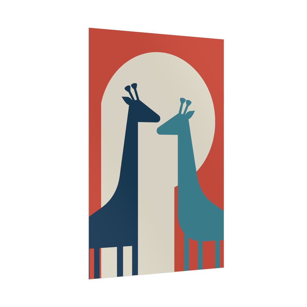 Animal Love Print Giraffes Only Rolled Poster - Animals, Giraffe, Valentines Day, Nature, Love
