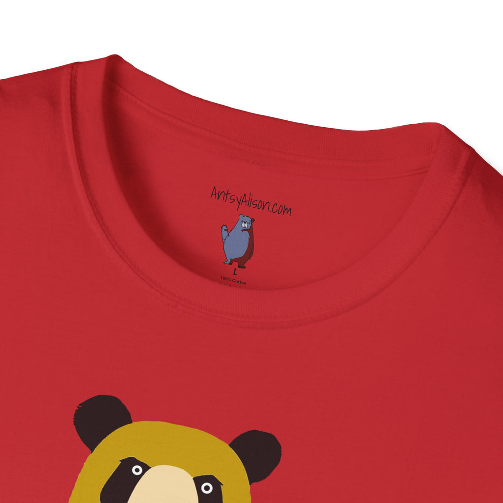 Yellow and Black Bear Number 5 Graphic Art - 100% Cotton T-Shirt