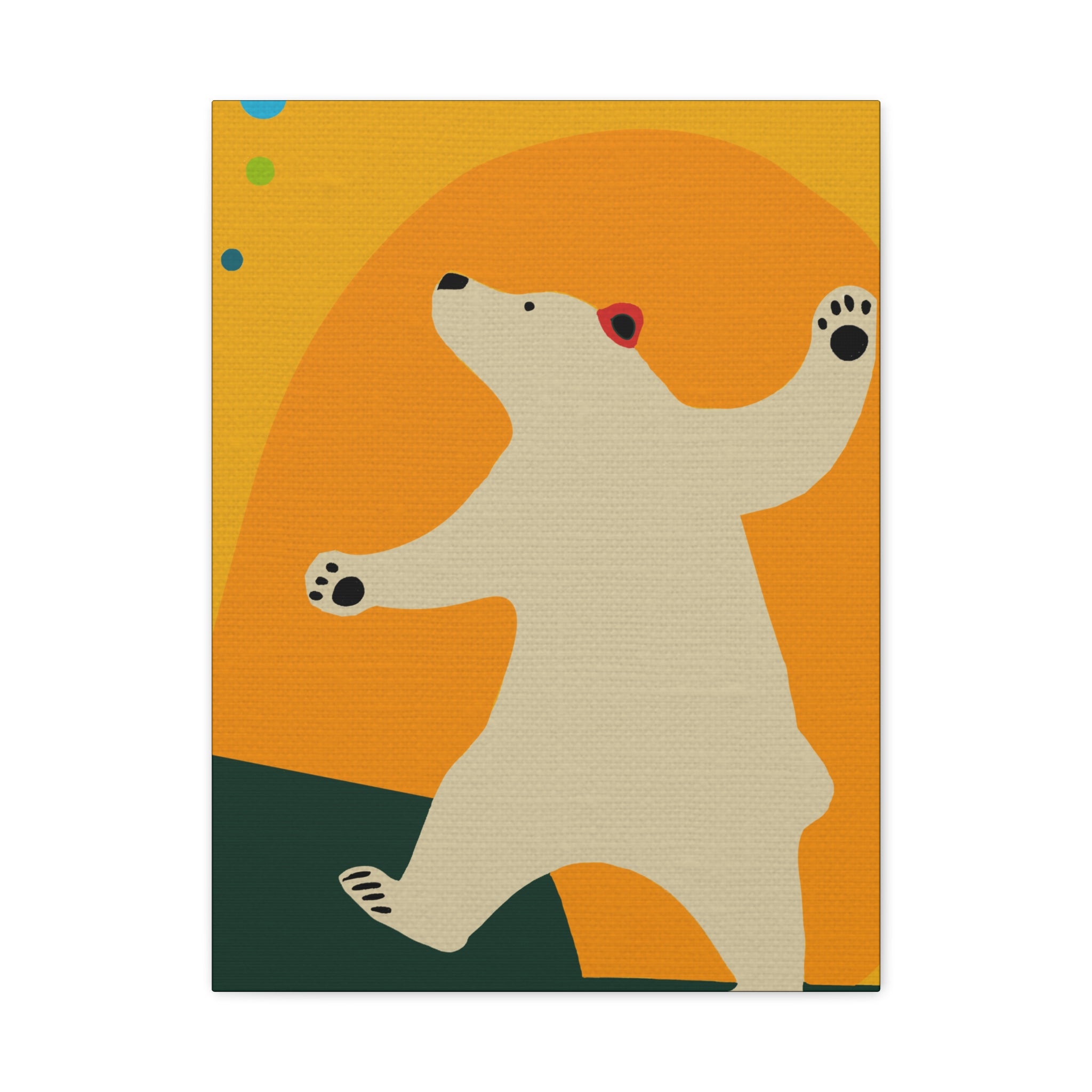 Midwest Modern Pop Art Style Juggling Bear Print - Matte Canvas, Stretched, 1.25"
