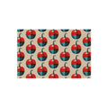 Mid-Century Modern Style Halloween Pumpkin Pattern Outdoor Rug — Retro Abstract Patio Mat
