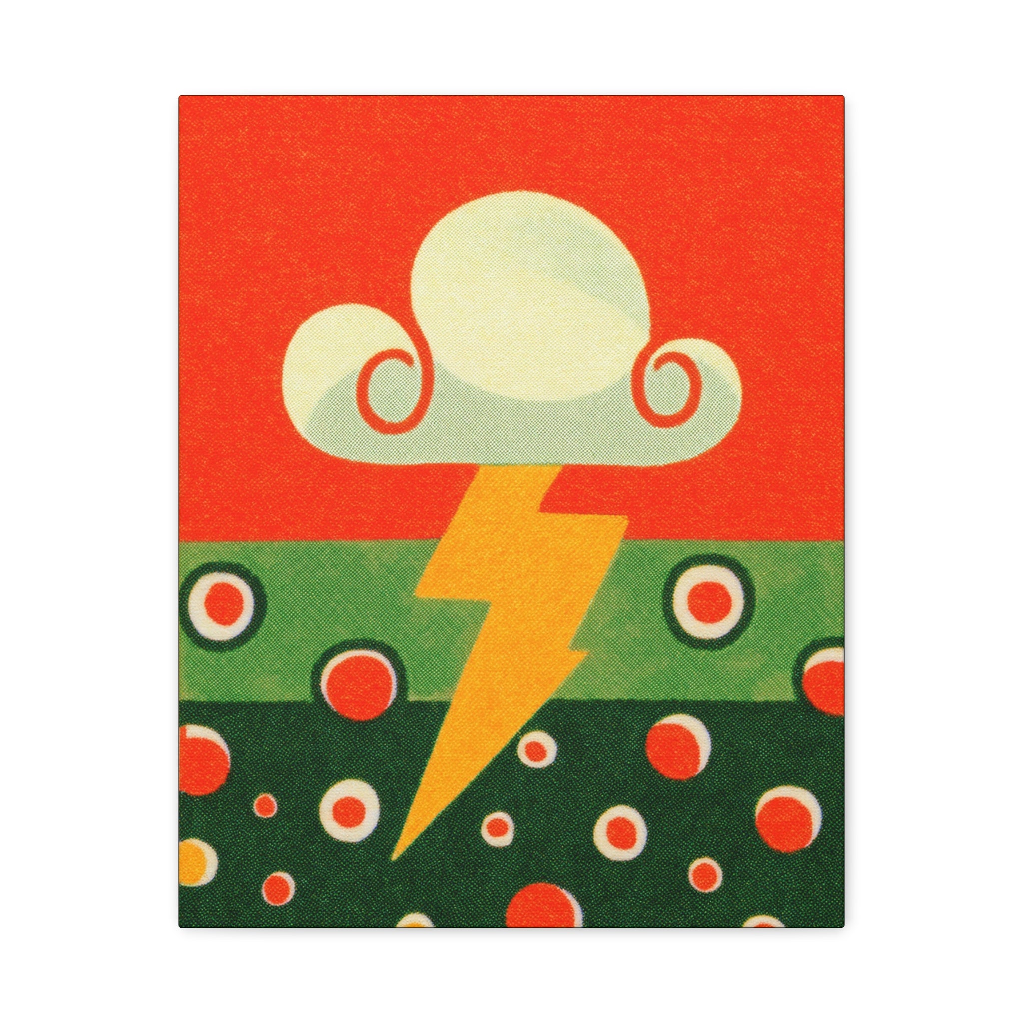 Midwest Modern Lightning Strike Print - Matte Canvas, Stretched, 1.25" -  home decor, wall art, nature, weather, lightning, storms