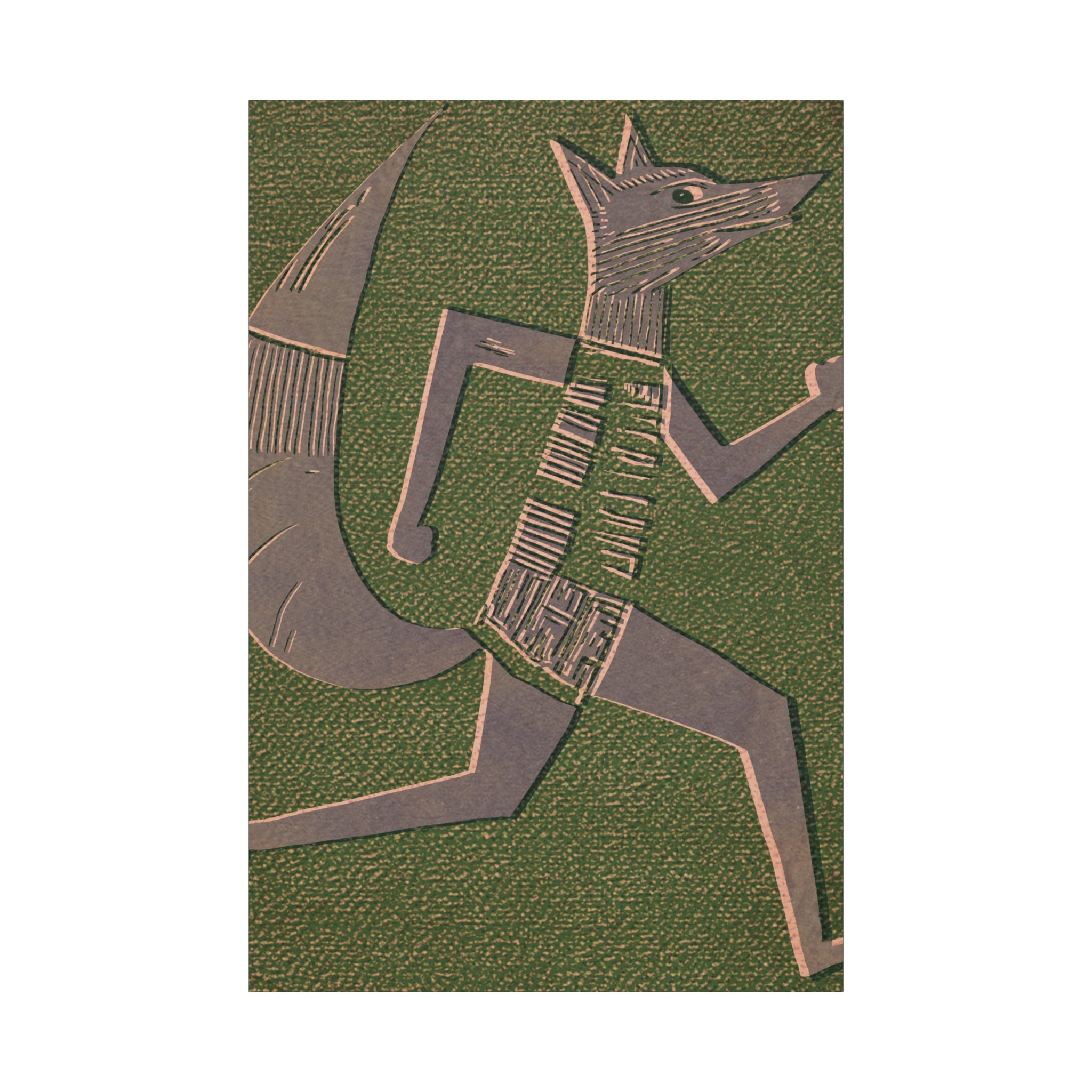Midwest Modern Running Fox Print - Matte Canvas, Stretched, 1.25"