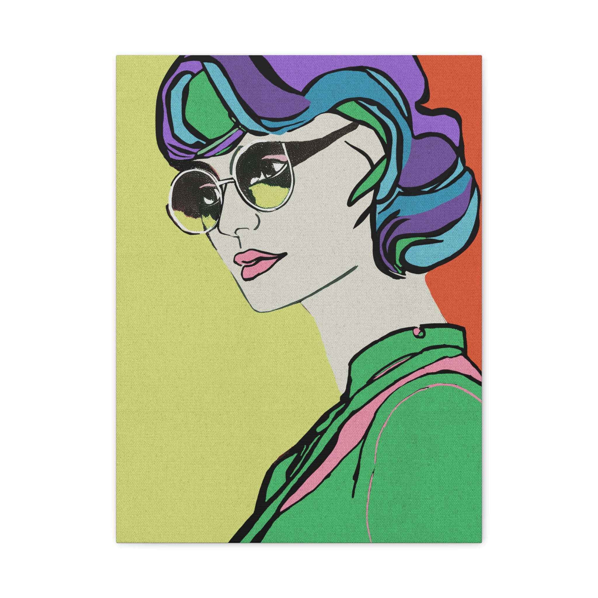 Dreamy Woman No. 2 Modern Graphic Art Print - Matte Canvas, Stretched, 1.25"