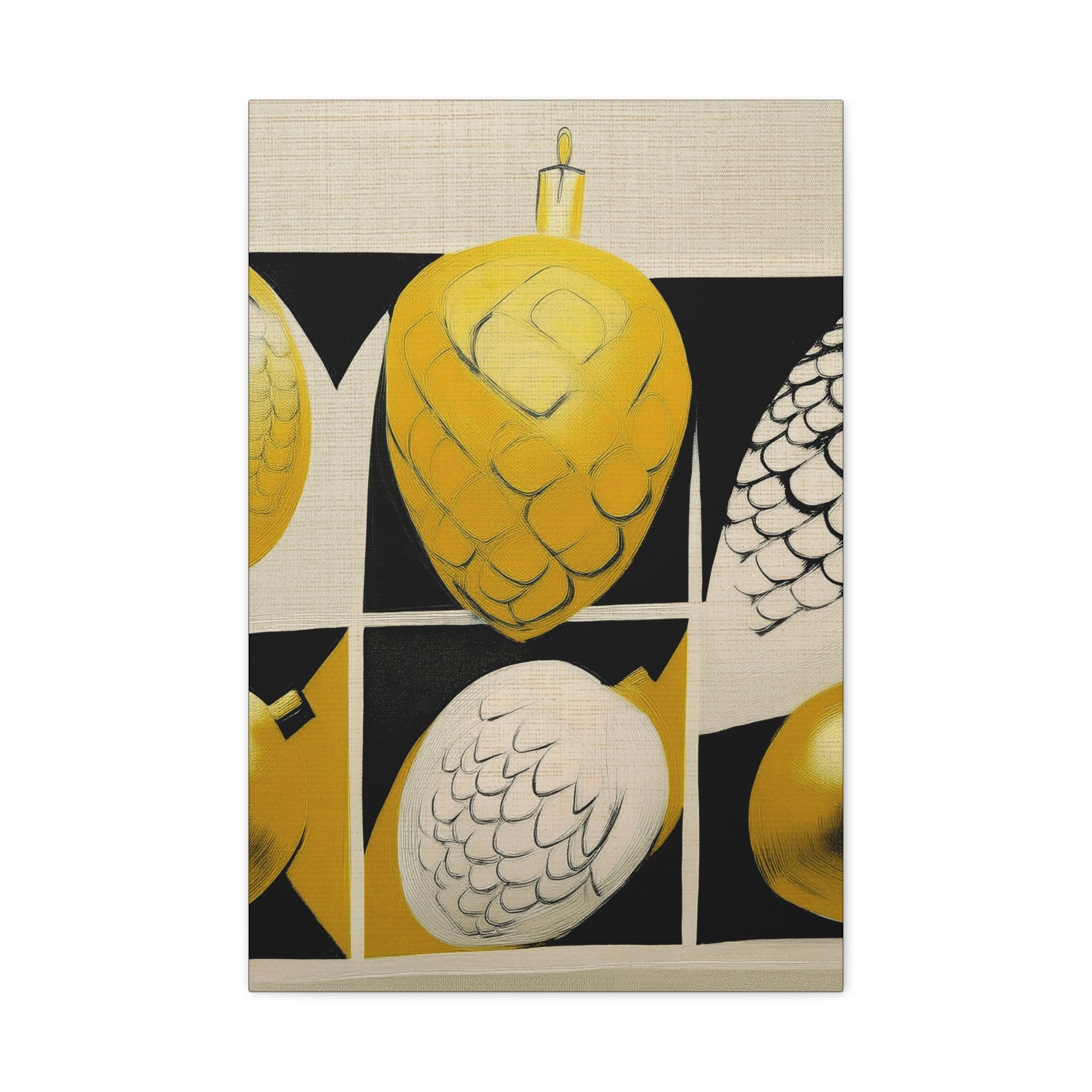 Midwest Mod Holiday Glass Ornaments - Pinecones - Matte Canvas, Stretched, 1.25", holiday decor, pinecones, ornaments, Christmas