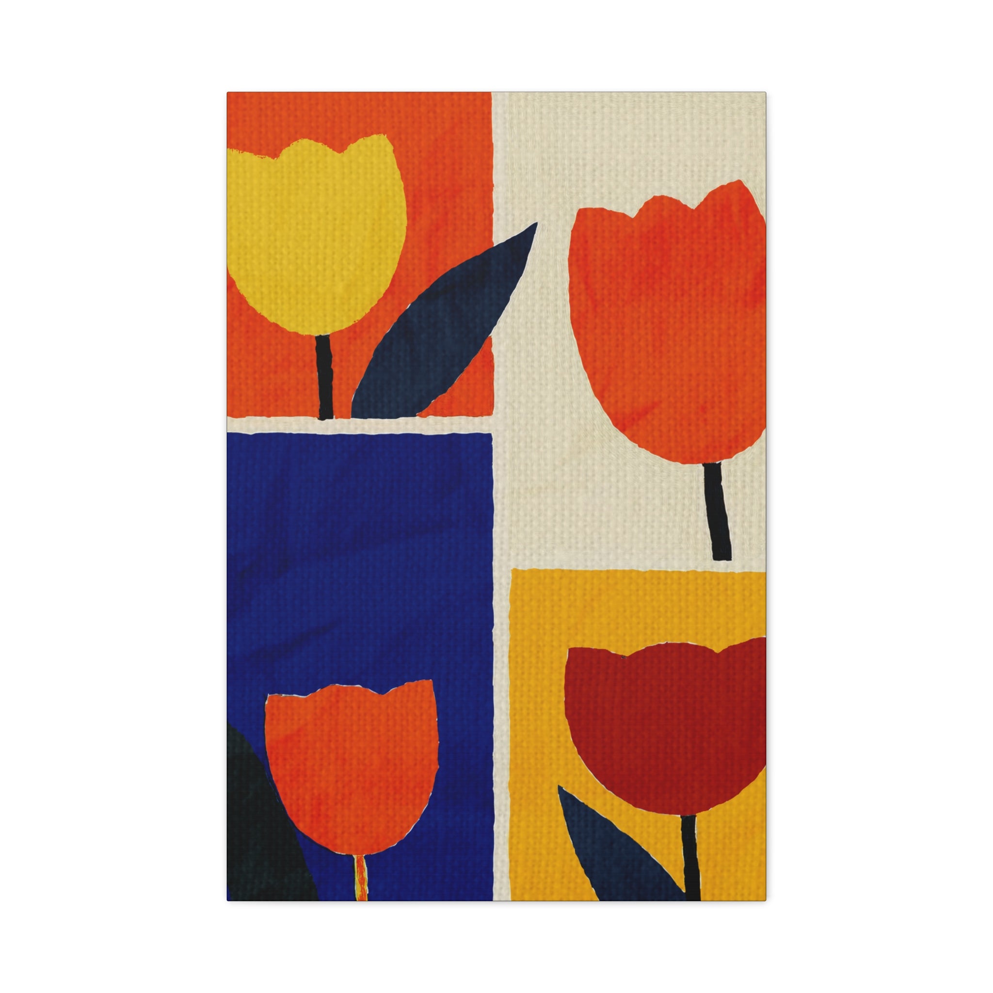 Midwest Modern Bold Tulip Collage Print - Matte Canvas, Stretched, 1.25"