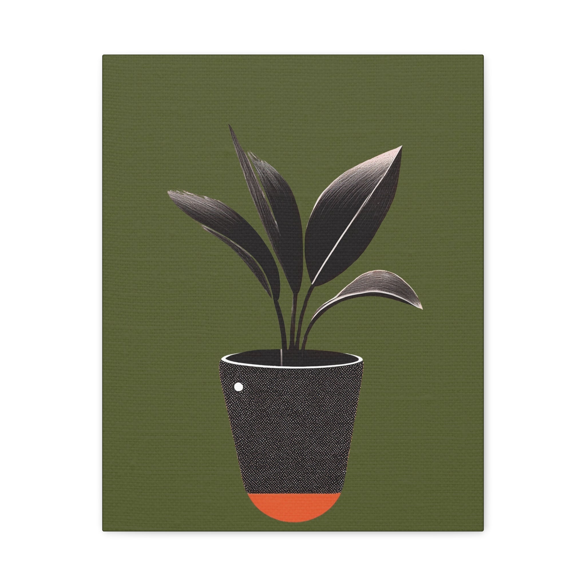 Midwest Modern House Plant Noir Print #1 - Matte Canvas, Stretched, 1.25" -  home decor, wall art, mod, mcm, plants