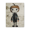Halloween Seasonal Midwest Mod Pumpkin Boy #2 Art Print  - Matte Canvas, Stretched, 1.25"