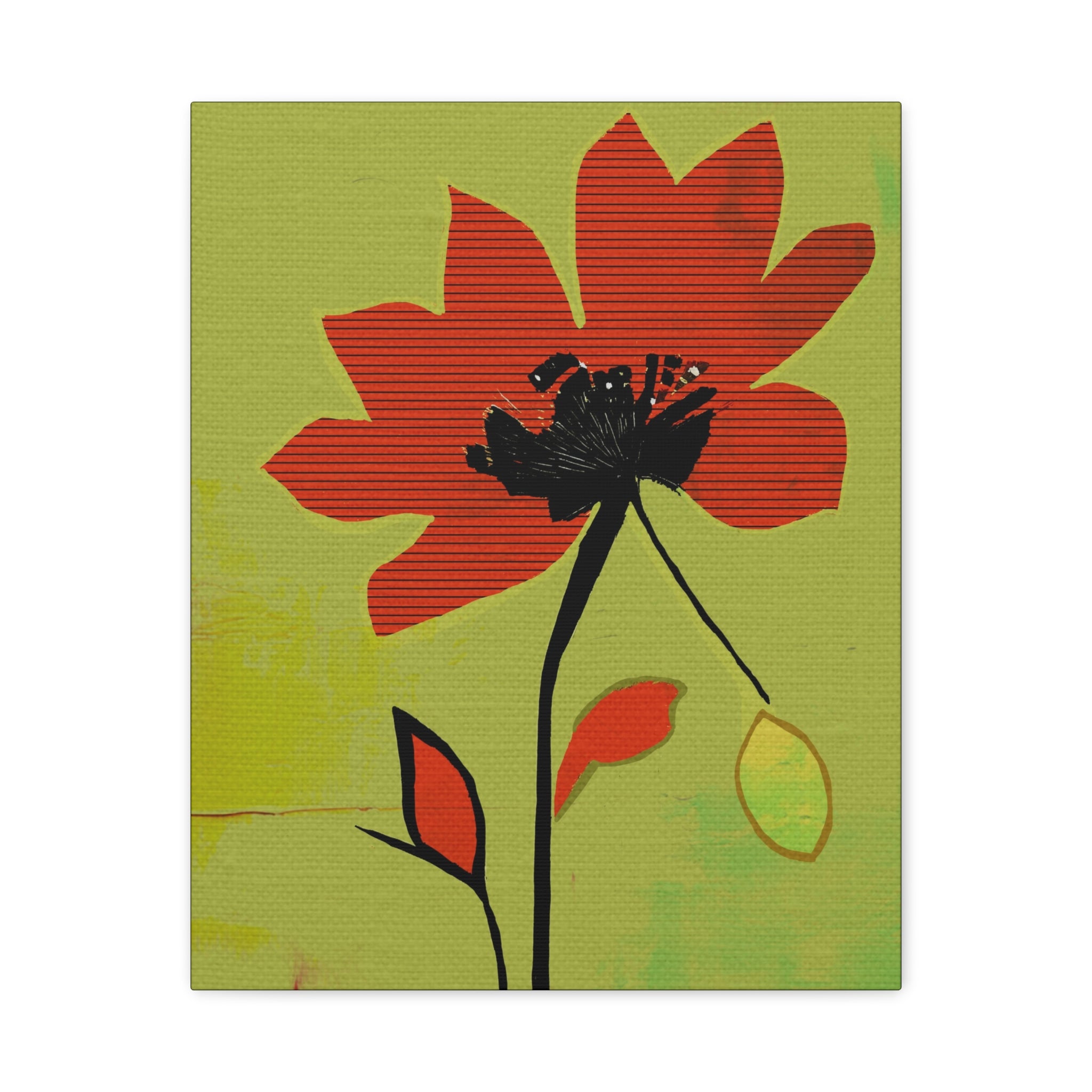 Midwest Modern Vintage Spring Flower (B) Art Print - Matte Canvas, Stretched, 1.25" -  home decor, wall art, spring, floral, modern