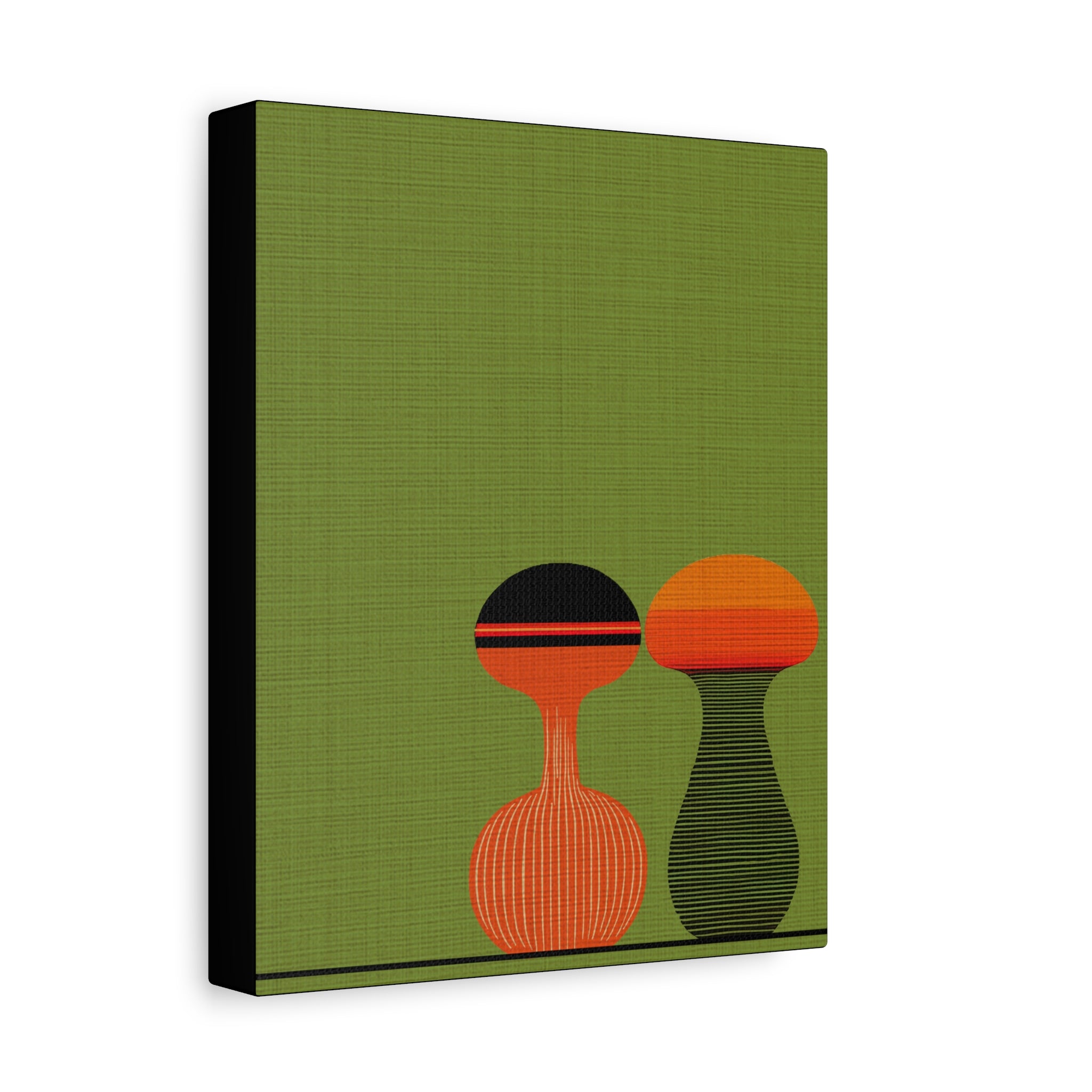 Midwest Mod Salt & Pepper Print - Danish Modern Inspired - Matte Canvas, Stretched, 1.25"