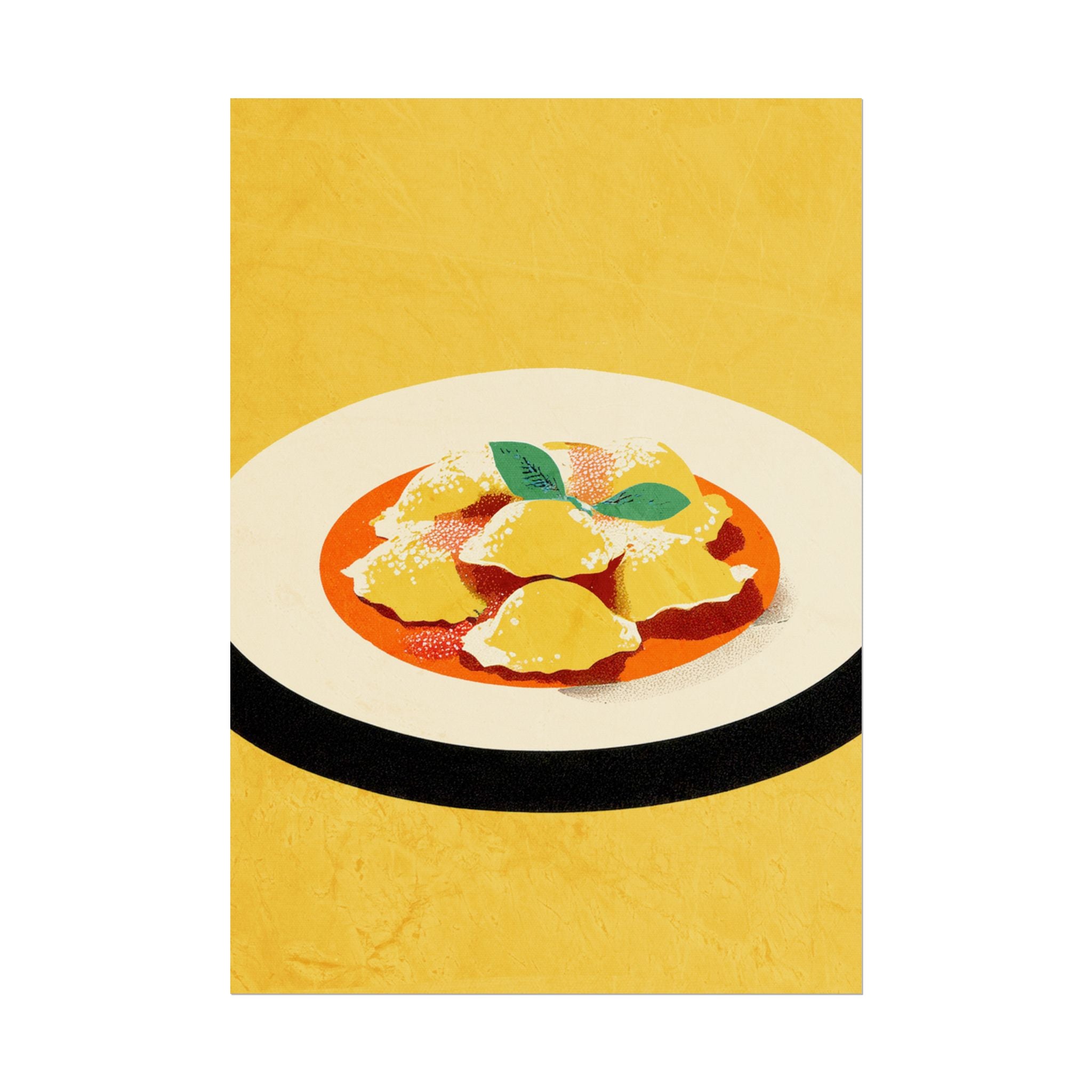 Comfort Food Pop Art Print-Ravioli Pasta Rolled Poster