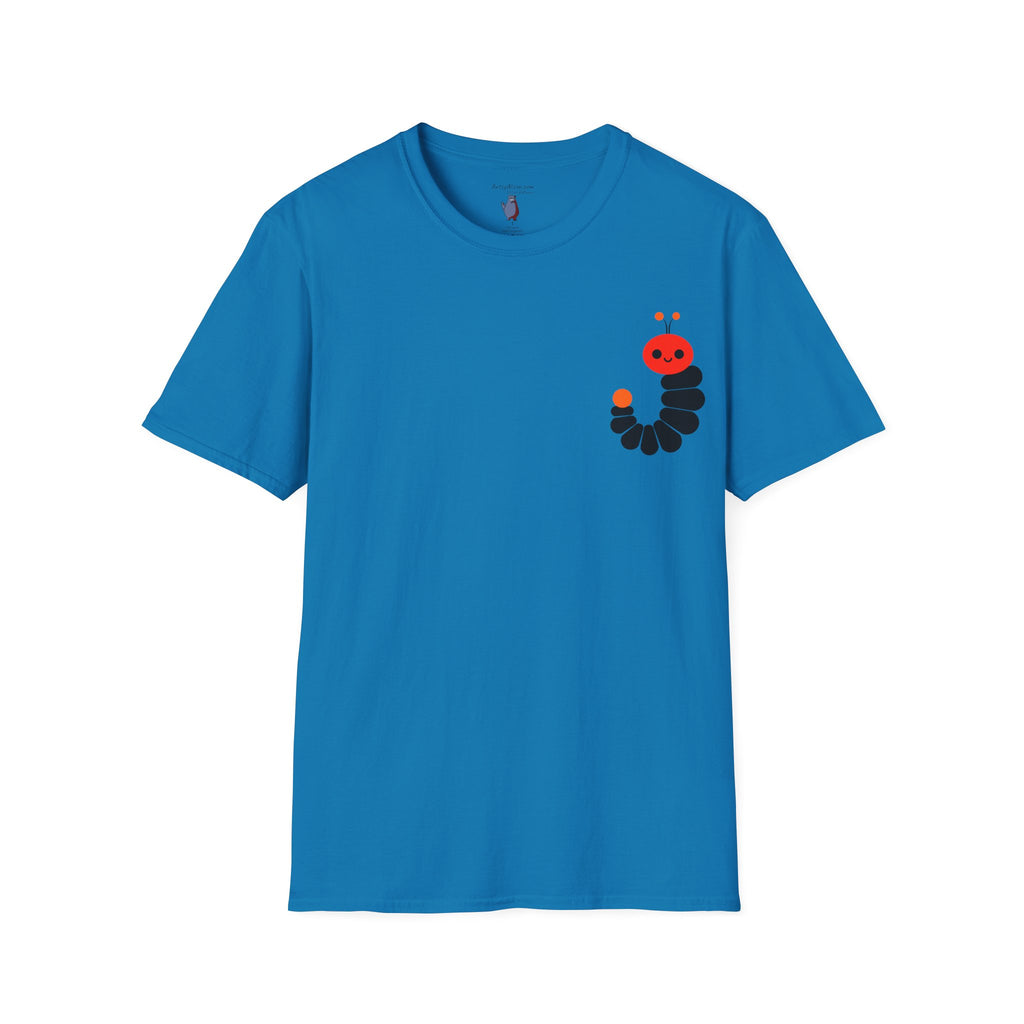 Midwest Modern Pop Icon Red and Orange Caterpillar - 100% Cotton Graphic Tee - animal lovers, insects, bugs, caterpillars, red, orange