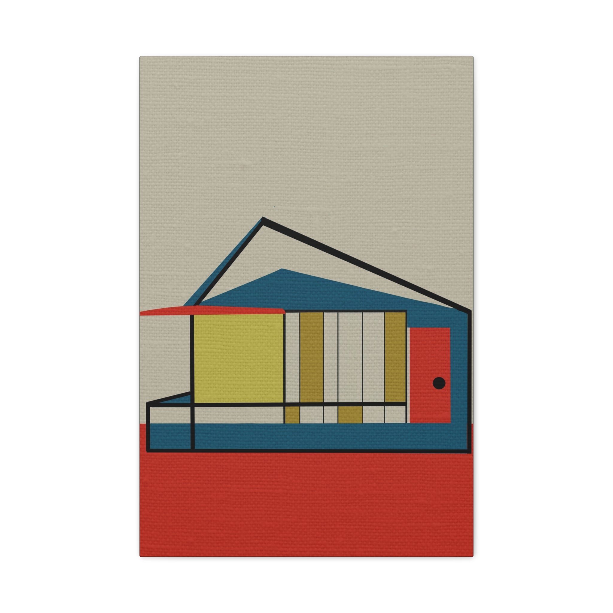 Midwest Modern Abstract MCM Inspired Classic House Home Art - Matte Canvas, Stretched, 1.25" -  home decor, wall art, mid-century, mod, mcm