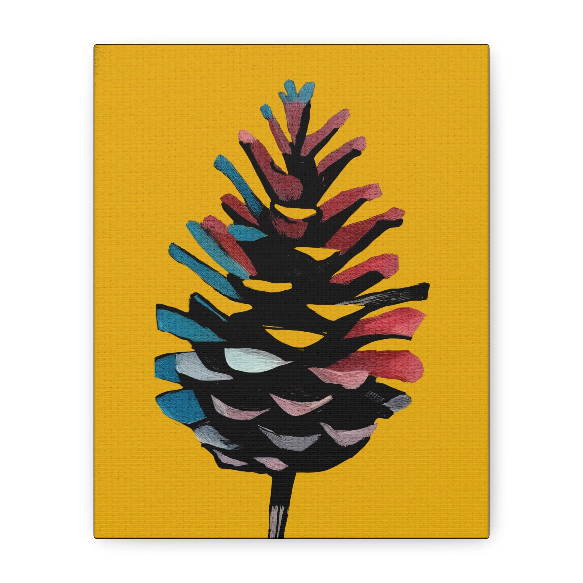 Midwest Mod Holiday Abstract Pinecone No. 2 - Matte Canvas, Stretched, 1.25", holiday decor, pinecones, nature, autumn, fall, winter
