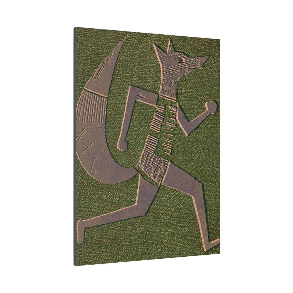 Midwest Modern Running Fox Print - Matte Canvas, Stretched, 1.25"