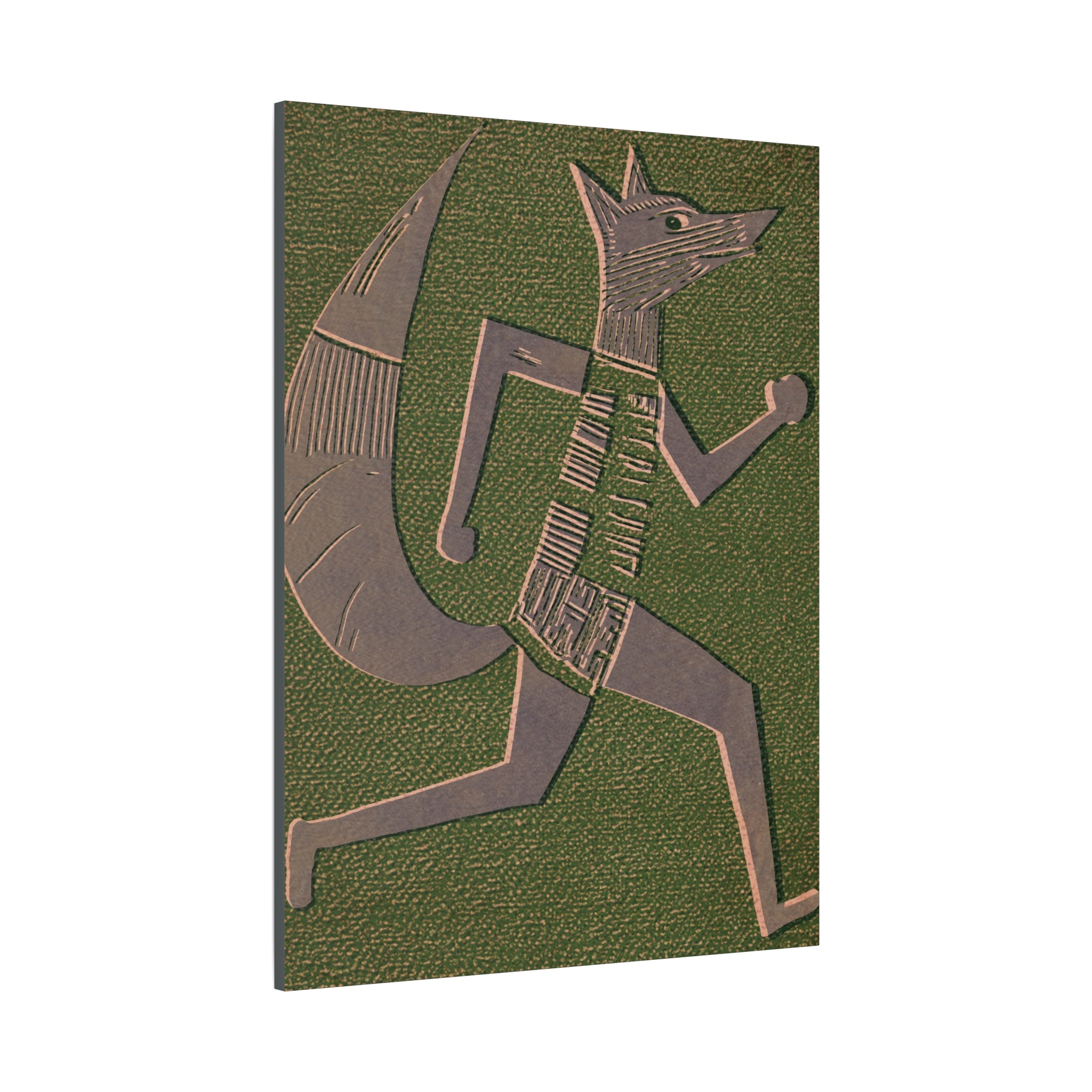Midwest Modern Running Fox Print - Matte Canvas, Stretched, 1.25"