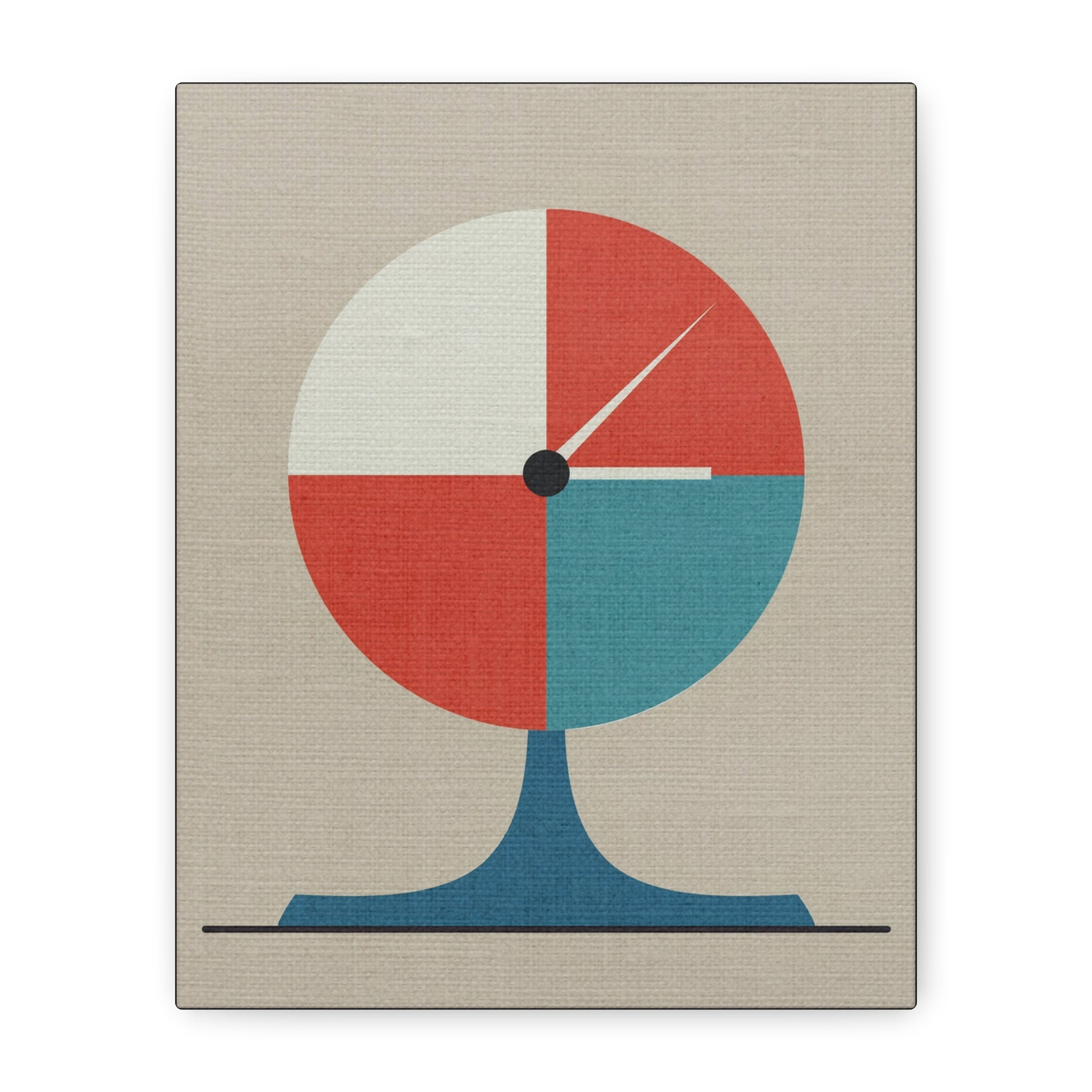 Midwest Modern Circular Desk Clock Pop Art Print - Matte Canvas, Stretched, 1.25" -  home decor, wall art, mcm, clock, office art