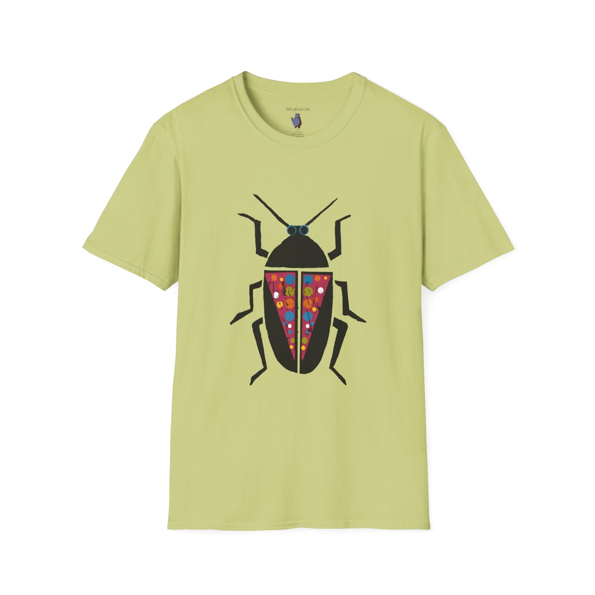 Midwest Modern Beetle Graphic Art Tee - 100% Cotton T-Shirt