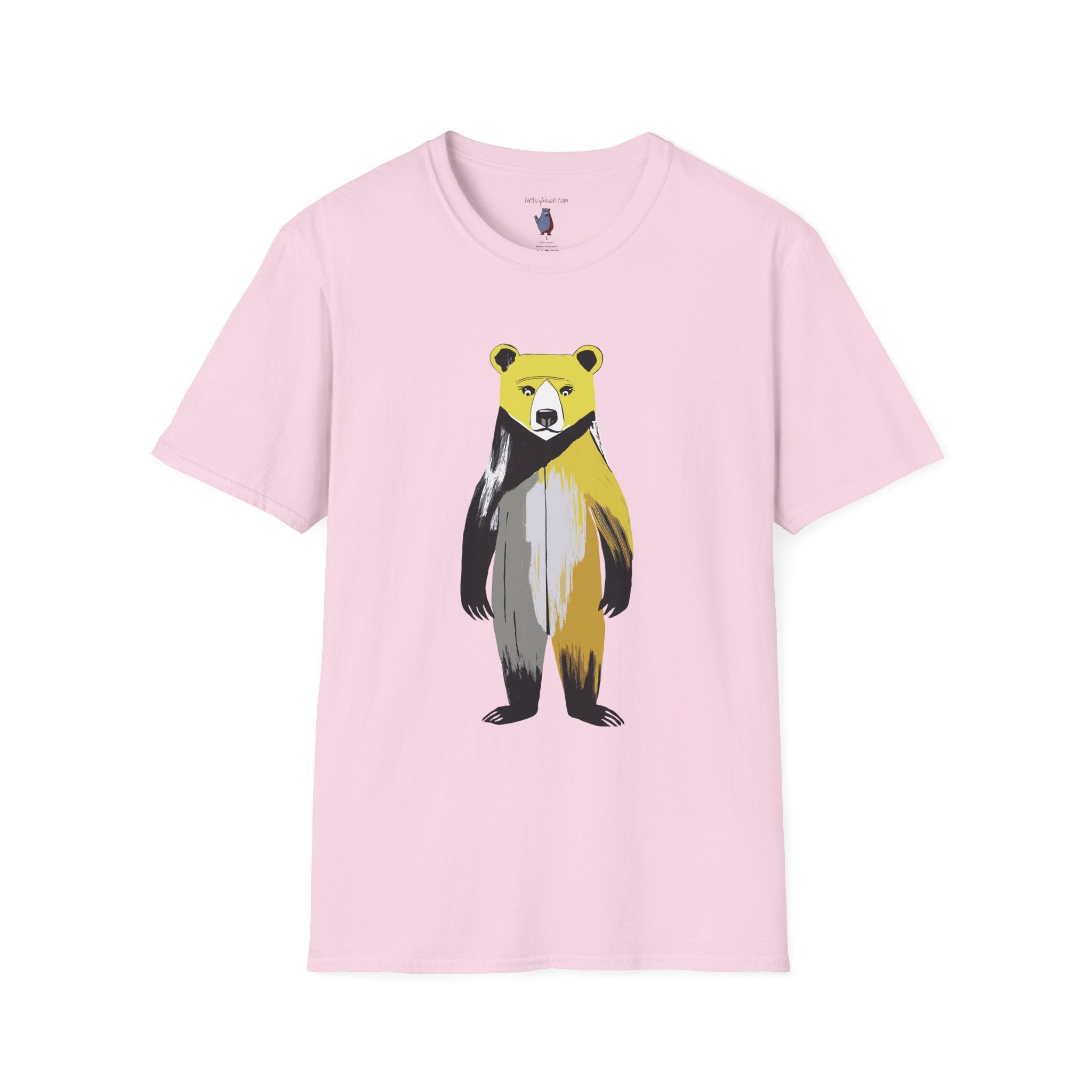 The Painted Black Bear Graphic Art Tee - 100% Cotton T-Shirt