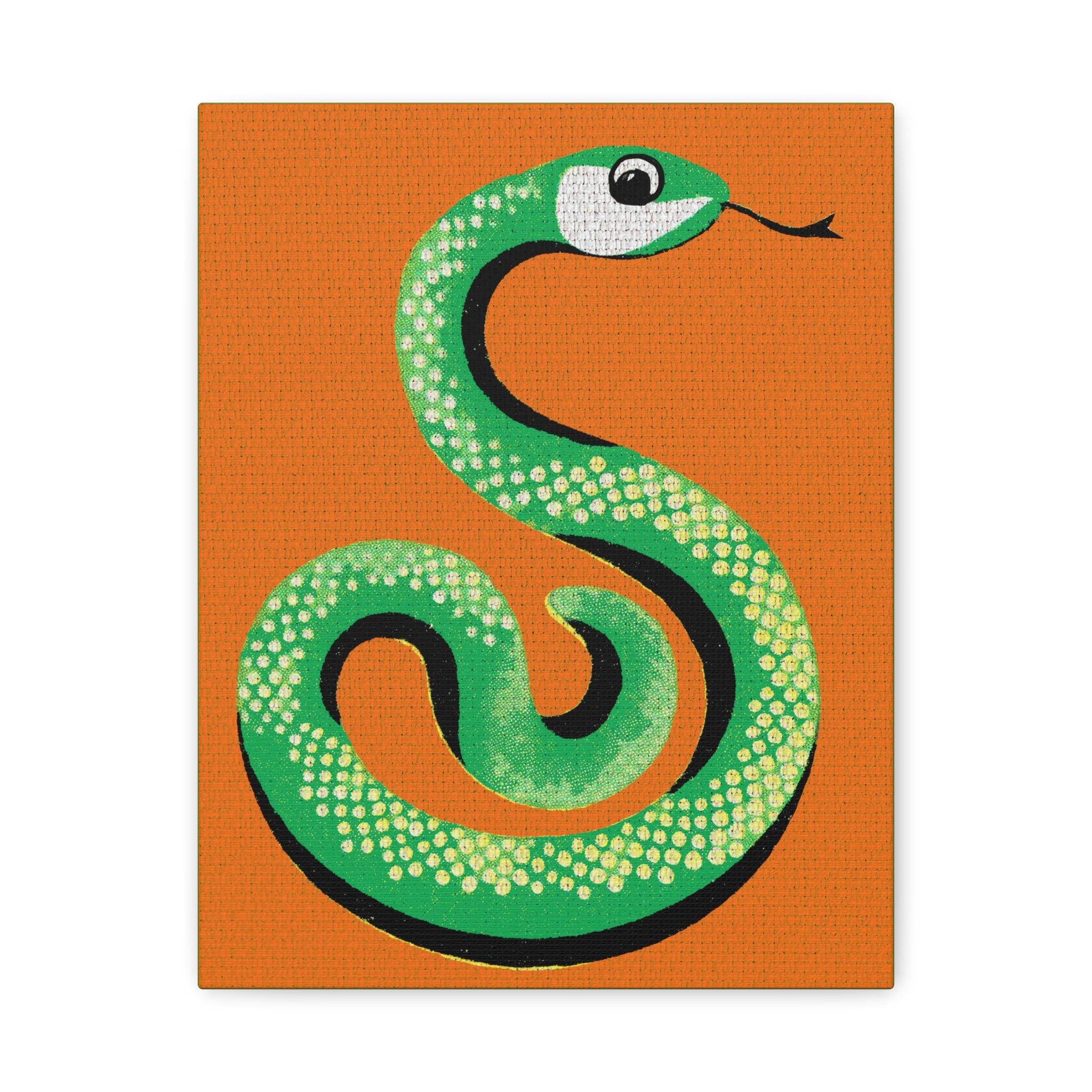 Retro Snake Pop Art Print -Matte Canvas, Stretched, 1.25"