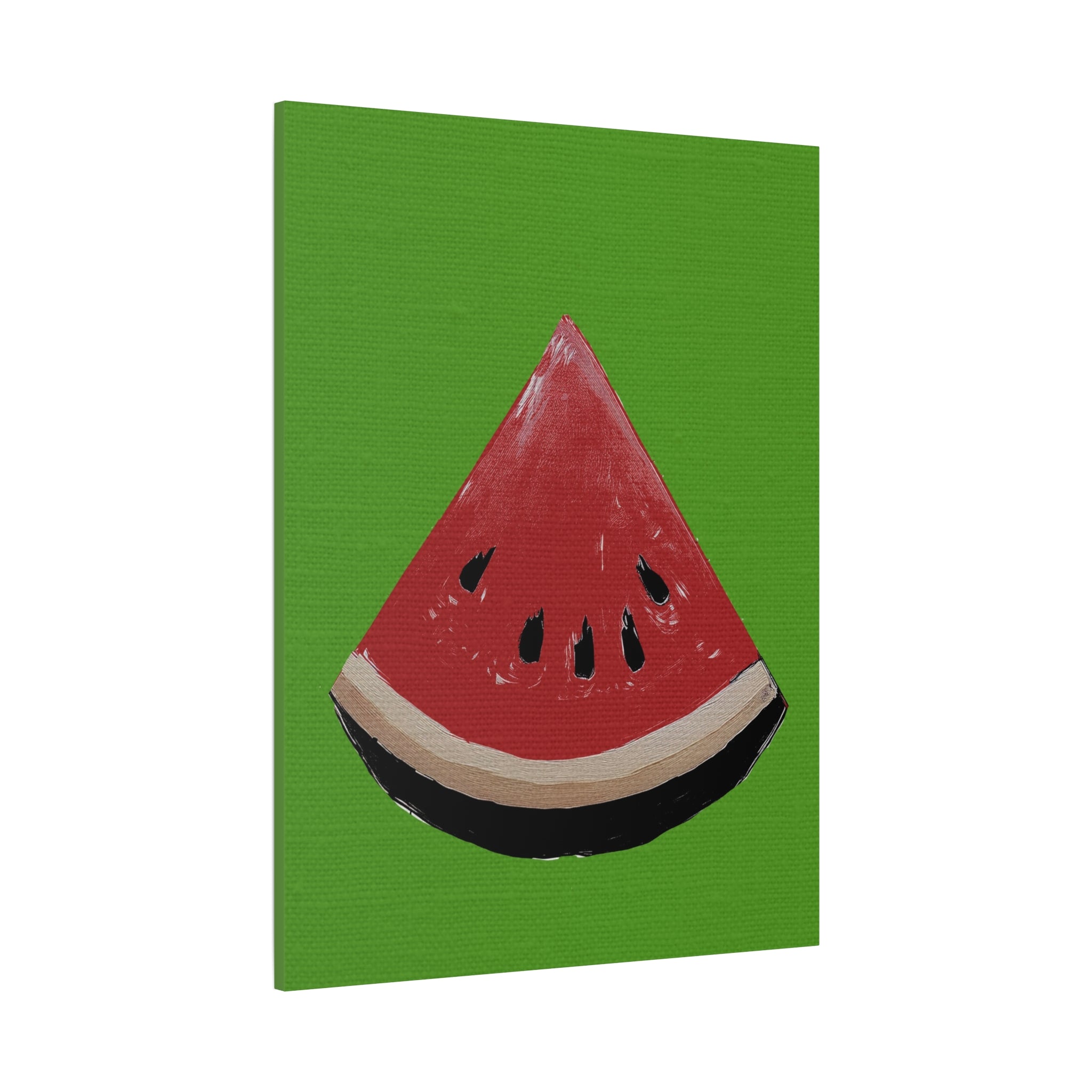 Midwest Modern Icon Pop Art Watermelon Wedge Print - Matte Canvas, Stretched, 1.25" - wall decor, fun art,  bold, fruit, watermelon