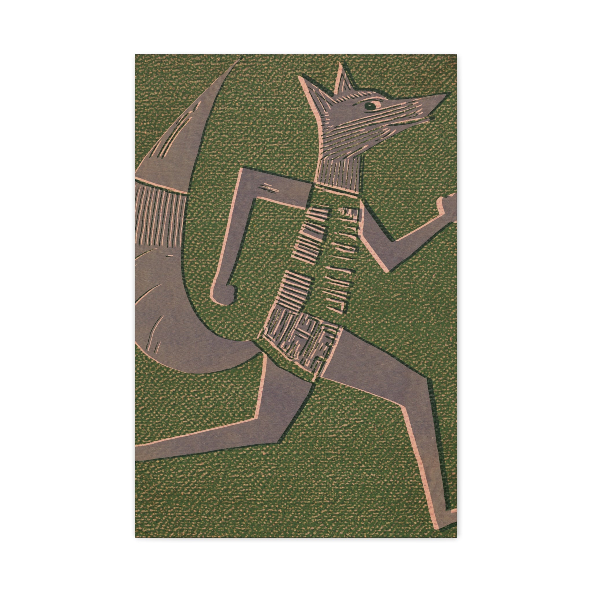 Midwest Modern Running Fox Print - Matte Canvas, Stretched, 1.25"