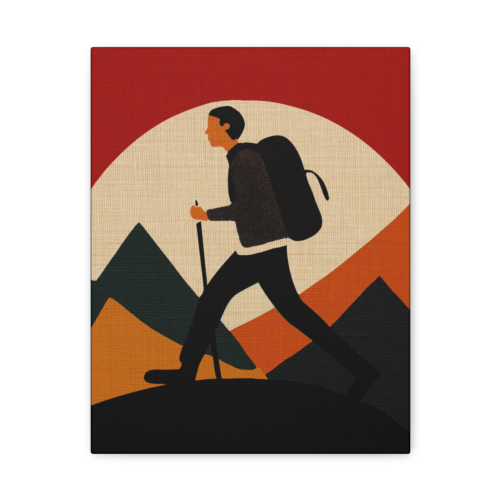Midwest Modern Outdoor Activity HIKE Hiking Art Print - Matte Canvas, Stretched, 1.25"