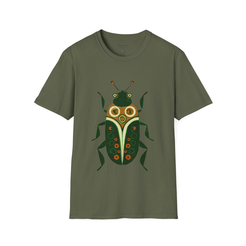 Midwest Modern Green Beetle - Unisex Softstyle T-Shirt