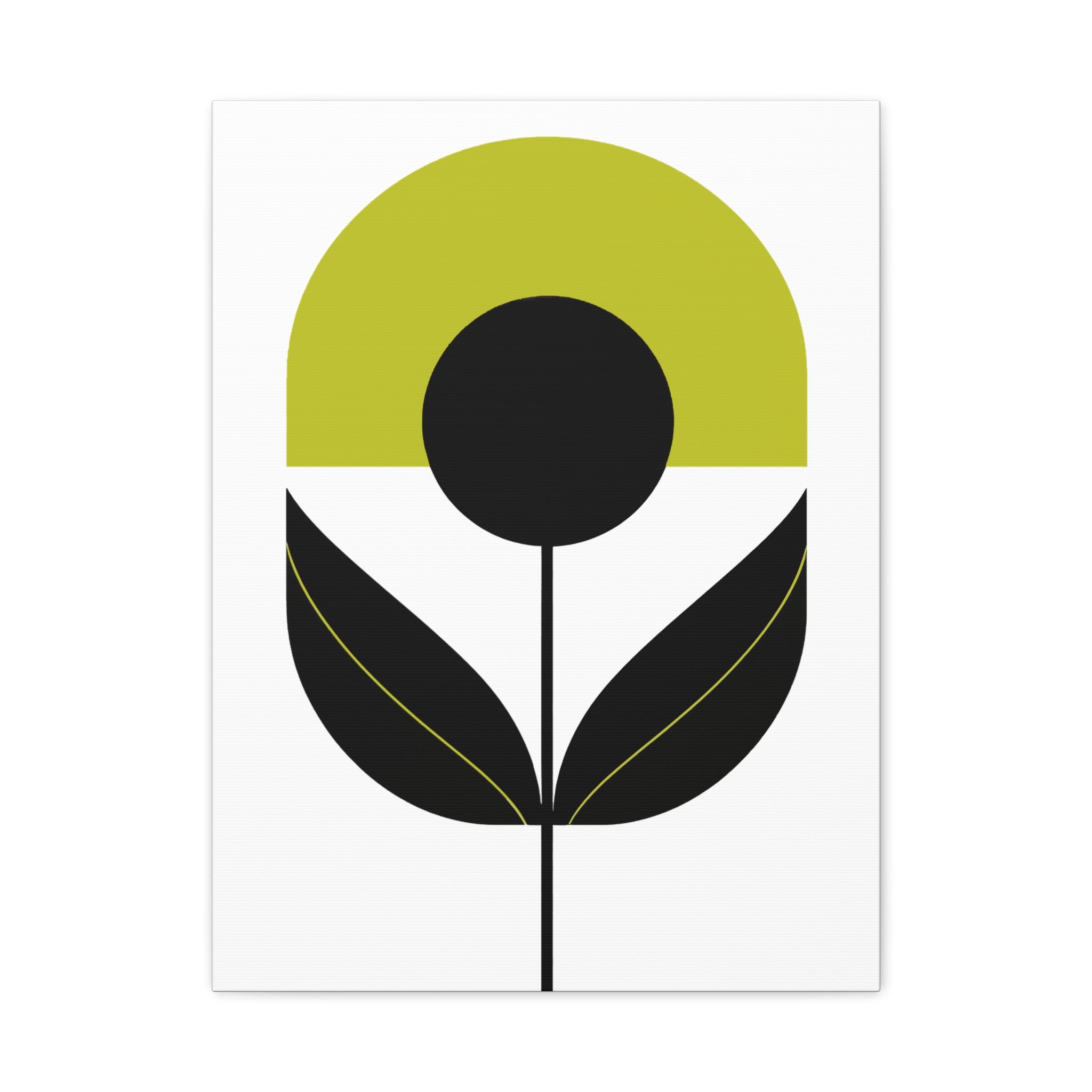 Mossy Green Mod Flower - Matte Canvas, Stretched, 1.25"