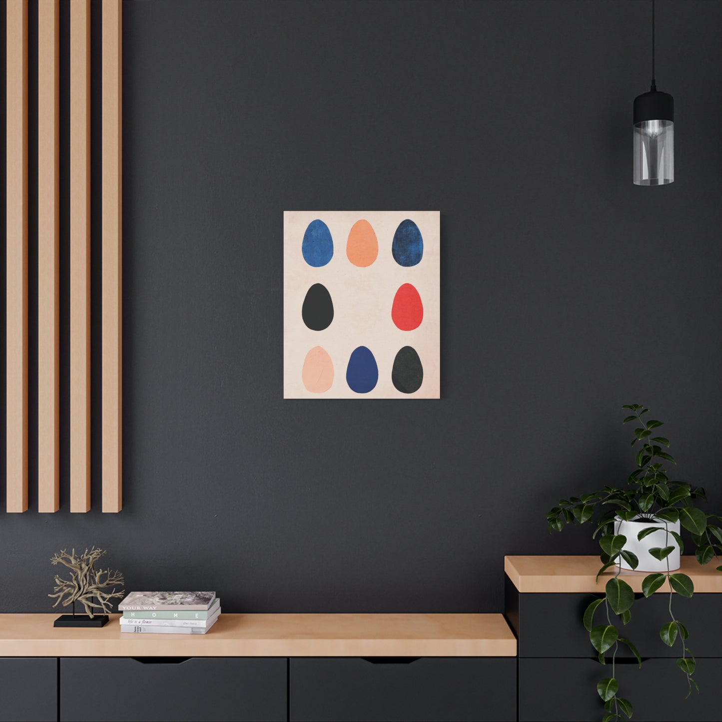 Abstract Modern Egg Display - Matte Canvas, Stretched, 1.25"