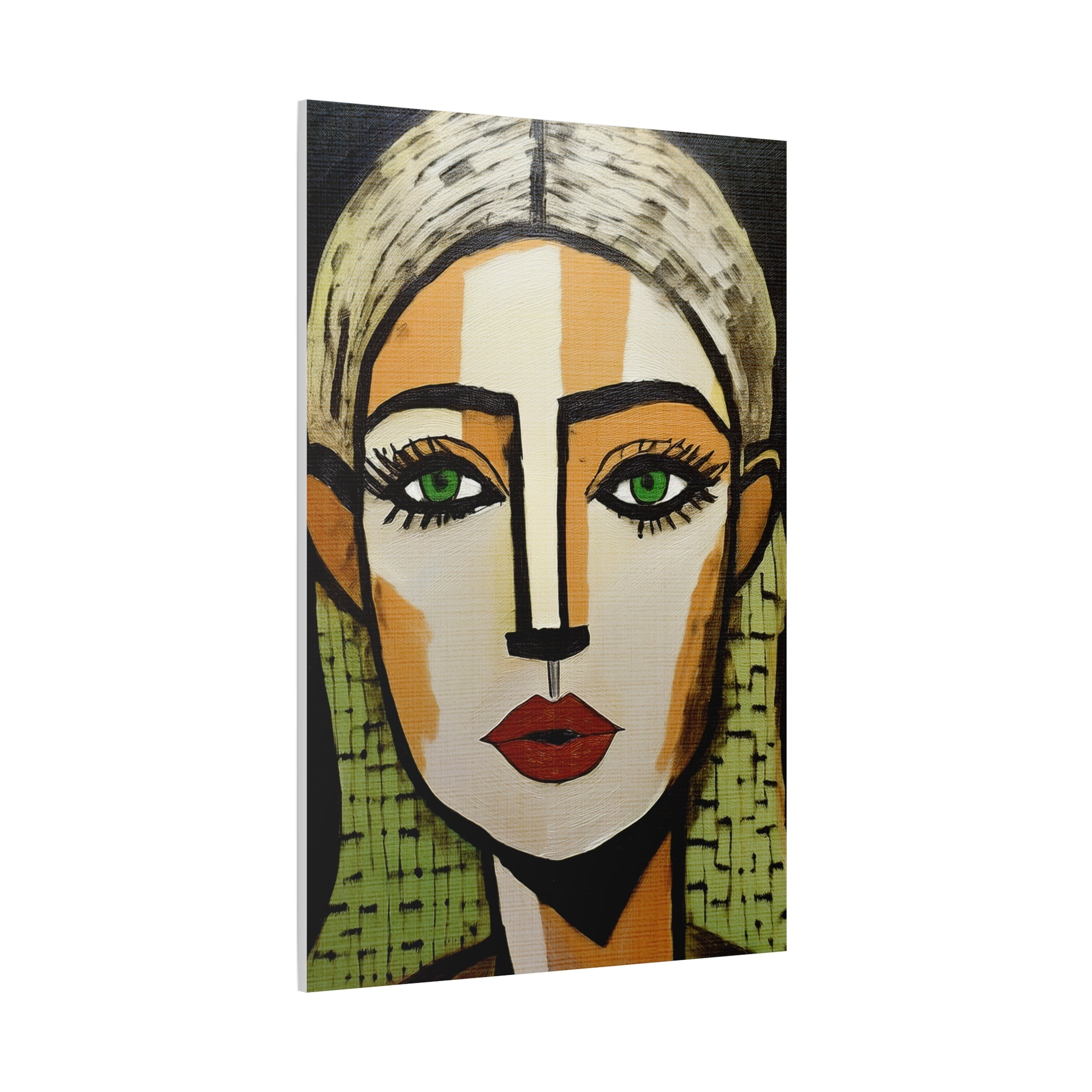 Abstract Textured Woman Portrait Art Print - Matte Canvas, Stretched, 1.25"