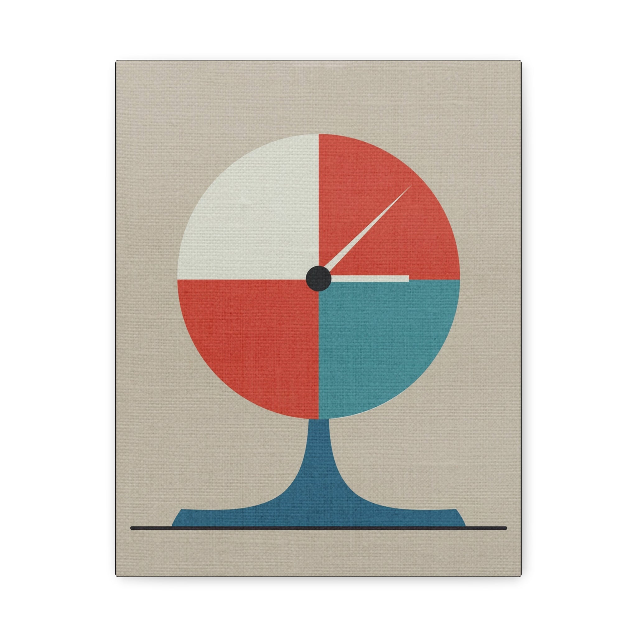 Midwest Modern Circular Desk Clock Pop Art Print - Matte Canvas, Stretched, 1.25" -  home decor, wall art, mcm, clock, office art