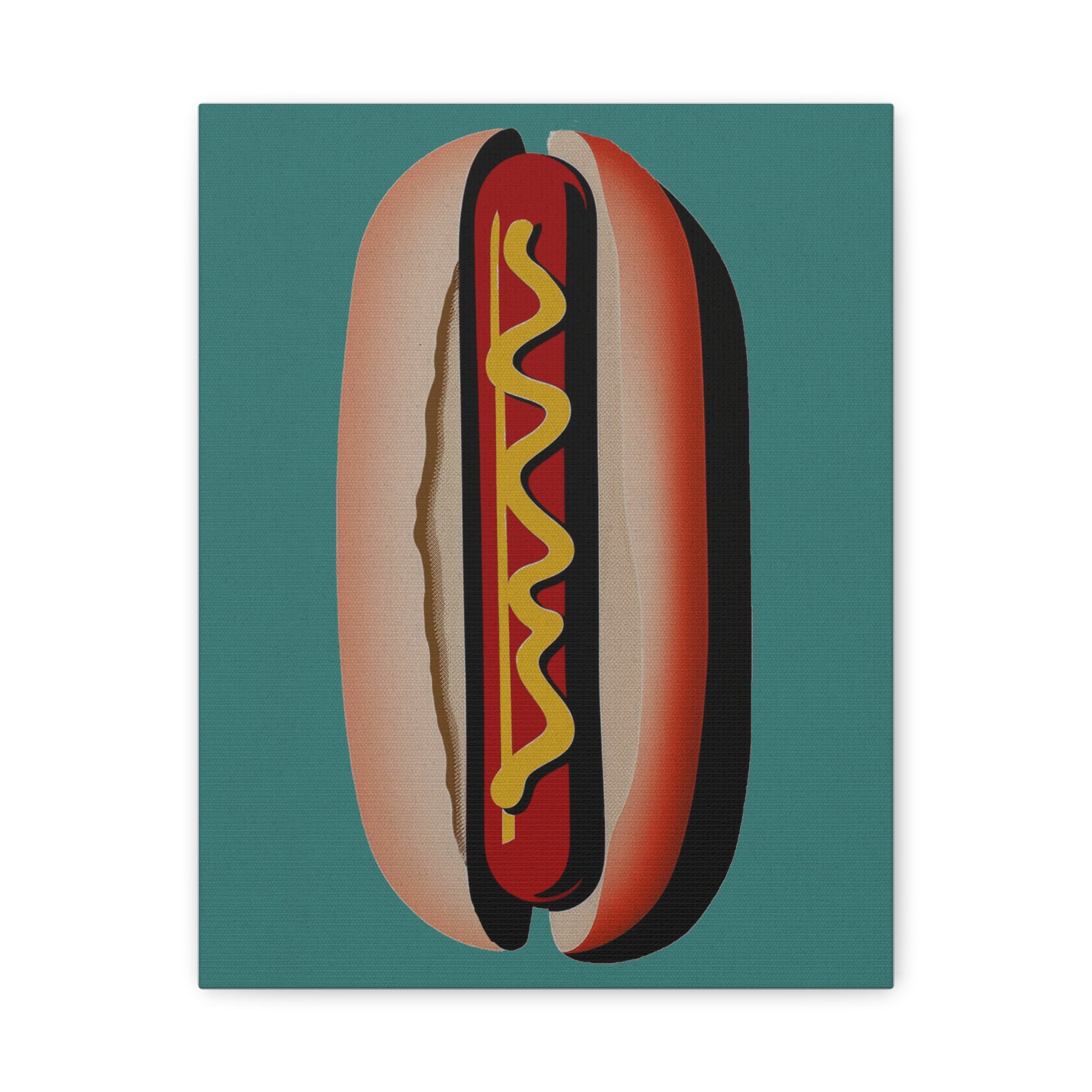 Comfort Food Pop Art Print - Hot Dog - Matte Canvas, Stretched, 1.25"