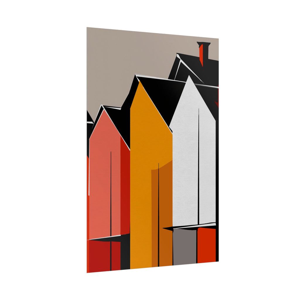 Mid Century Modern Inspired Houses Homes Art Print Rolled Poster | Wall Art, Midwest Mod, Prairie, Architecture