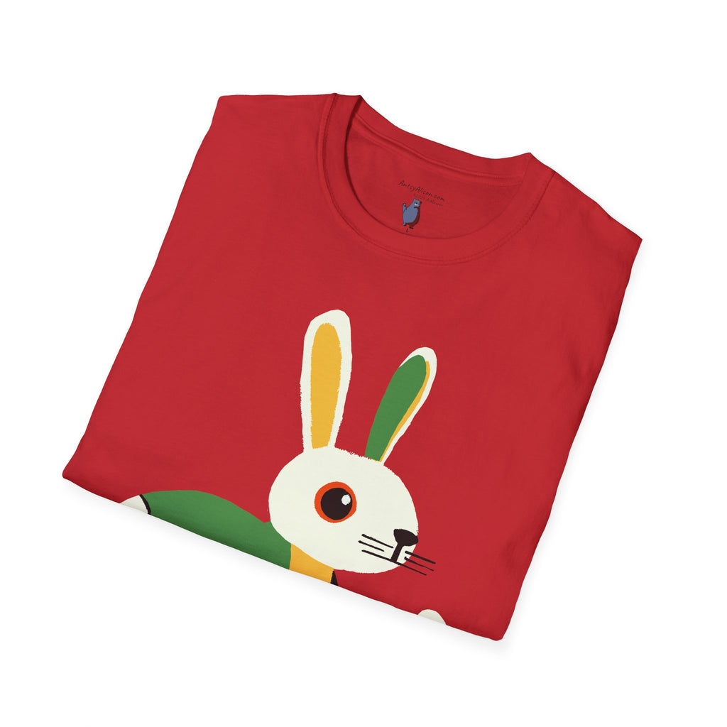 Midwest Modern Run Rabbit Run #1 - 100% Cotton Graphic Tee - animal lovers, rabbit, bunny, easter, spring