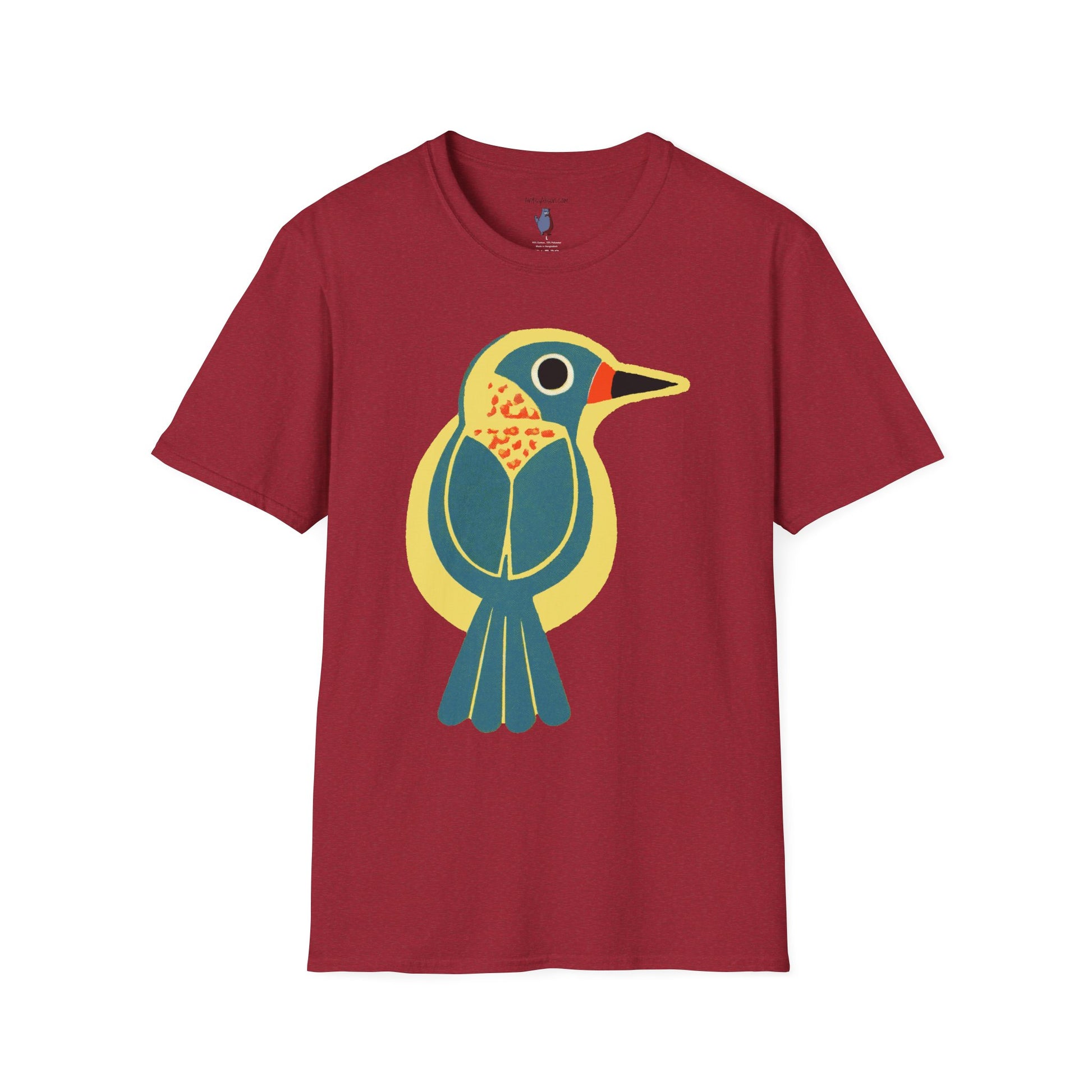 Retro BlueBird Graphic Art Tee - 100% Cotton T-Shirt