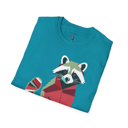 Ricky Raccoon Graphic Art Raccoon Tee - 100% Cotton T-Shirt