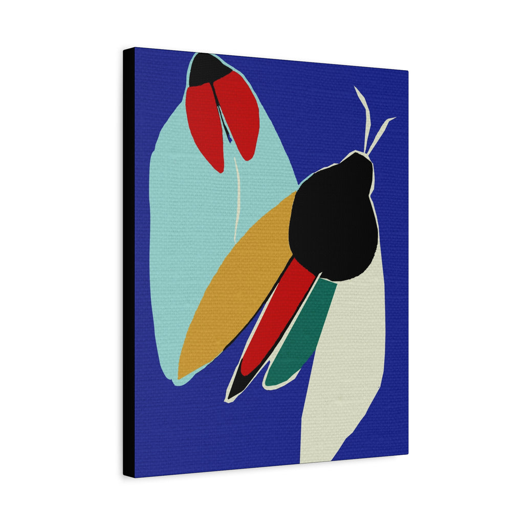 Midwest Modern Pop Art Style Moths Print - Matte Canvas, Stretched, 1.25" - insects, moths, bugs, modern, abstract
