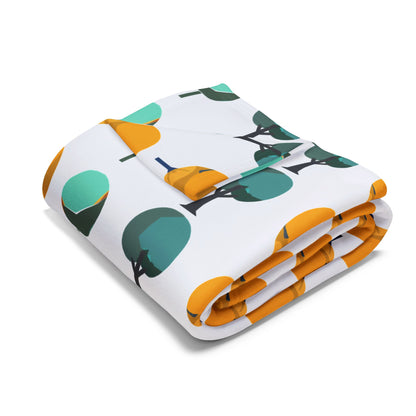 Mid Century Modern Trees Arctic Fleece Blanket