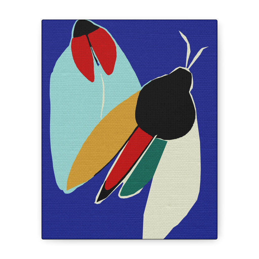 Midwest Modern Pop Art Style Moths Print - Matte Canvas, Stretched, 1.25" - insects, moths, bugs, modern, abstract