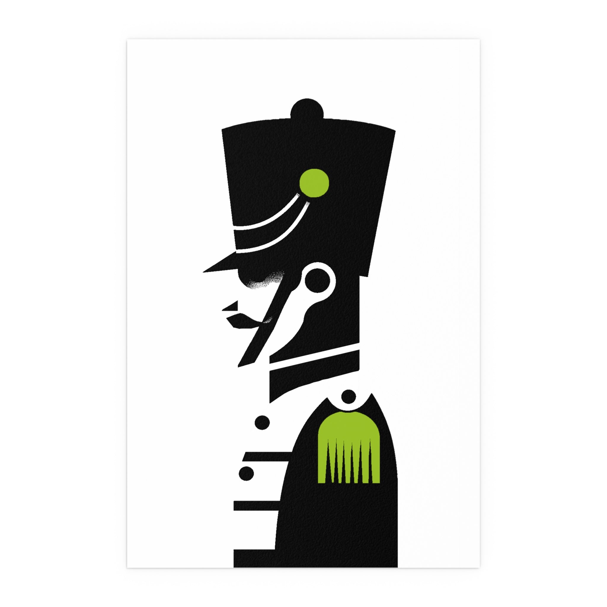 Midwest Mod Nutcracker Silhouette in Retro Green Seasonal Silk Poster, Indoor and Outdoor Decor, Unique Home Decor, Seasonal Decor, Nutcracker, Christmas, Holiday