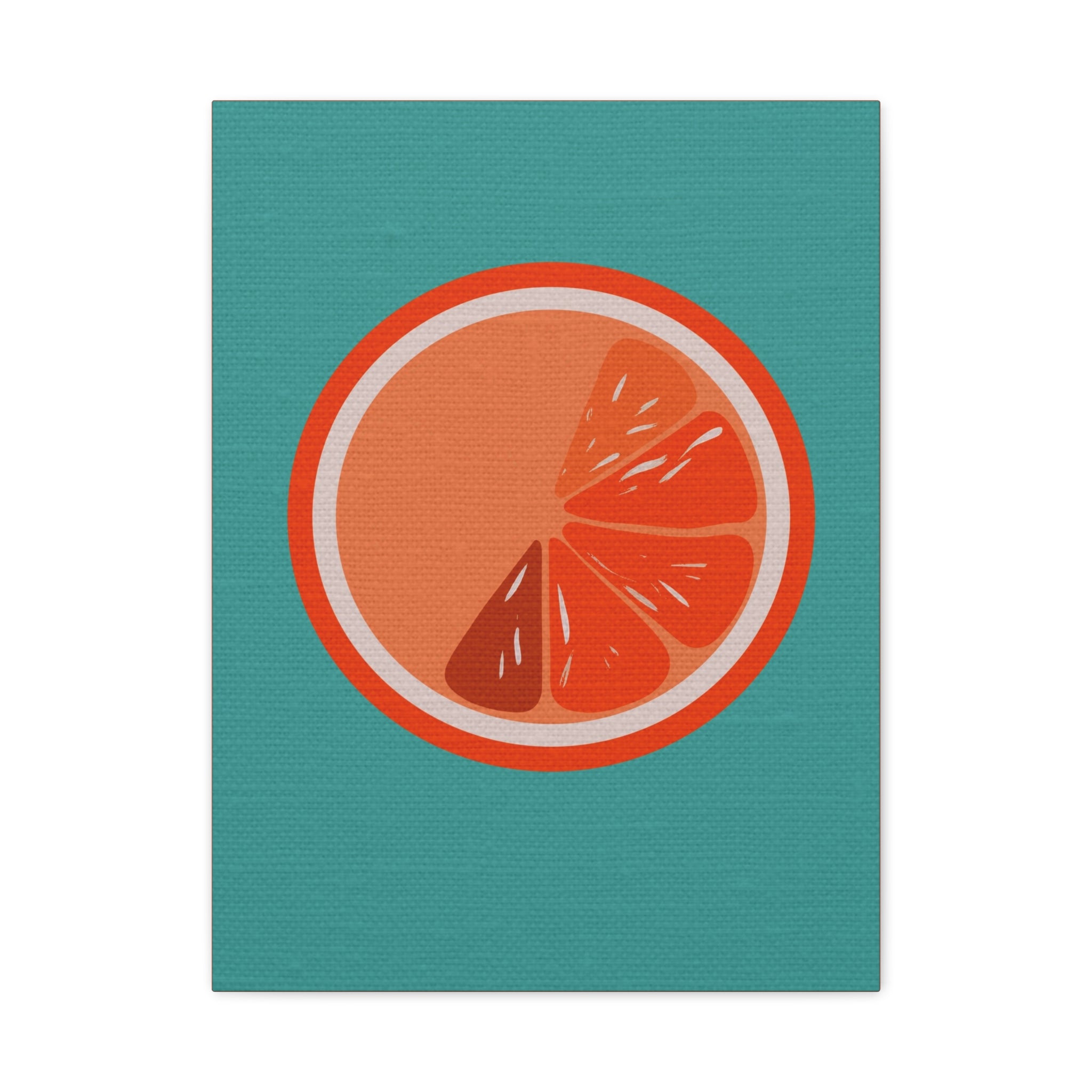 Midwest Modern Icon Pop Art Orange Slice Print - Matte Canvas, Stretched, 1.25" - wall decor, fun art,  bold, fruit, orange