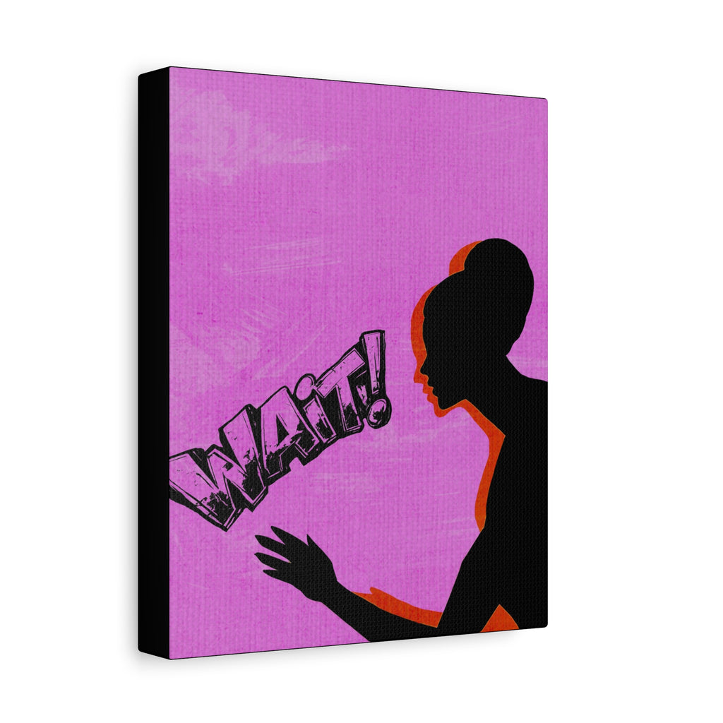 Midwest Modern Icon Pop Art WAIT Print - Matte Canvas, Stretched, 1.25" - wall decor, fun art,  bold, woman, women