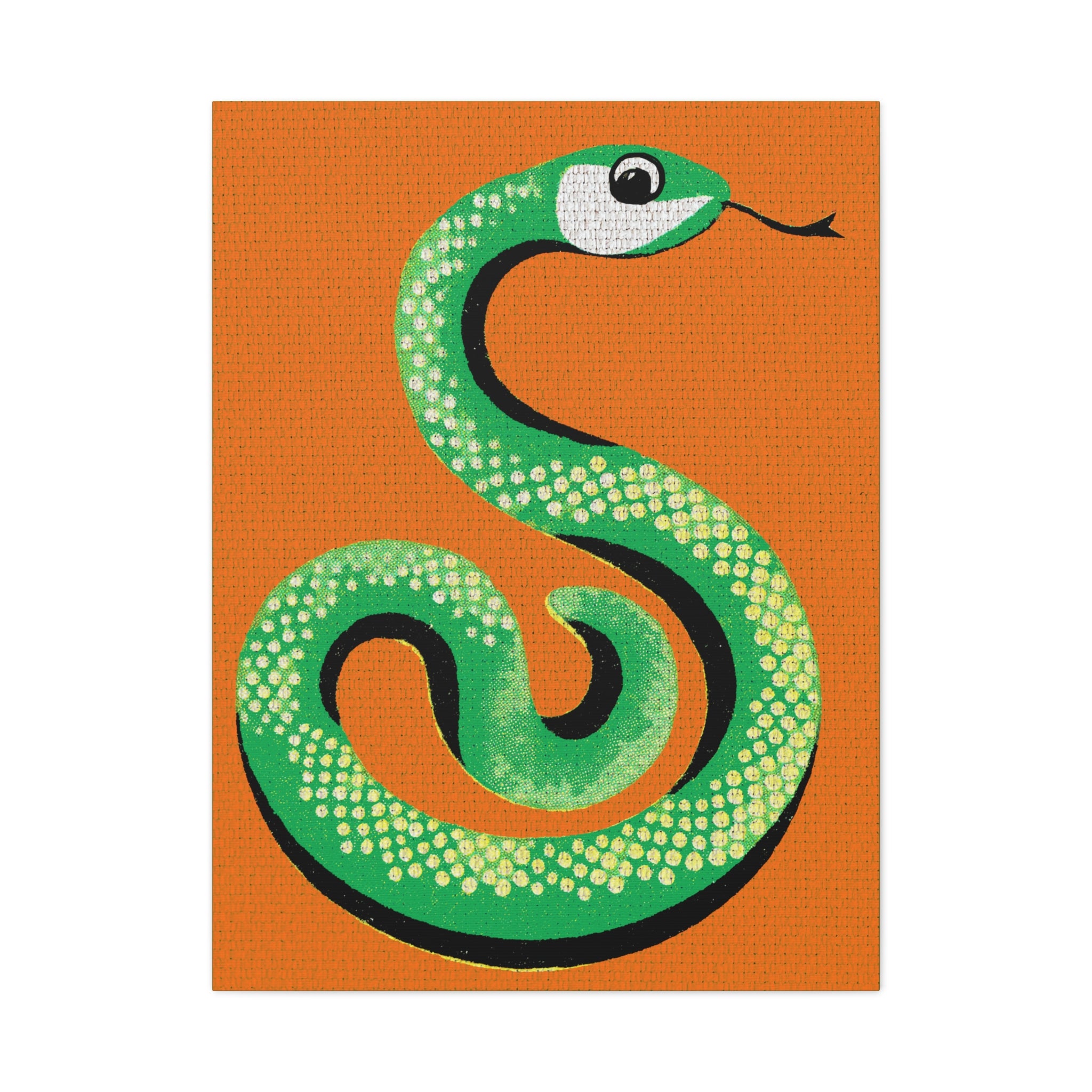 Retro Snake Pop Art Print -Matte Canvas, Stretched, 1.25"
