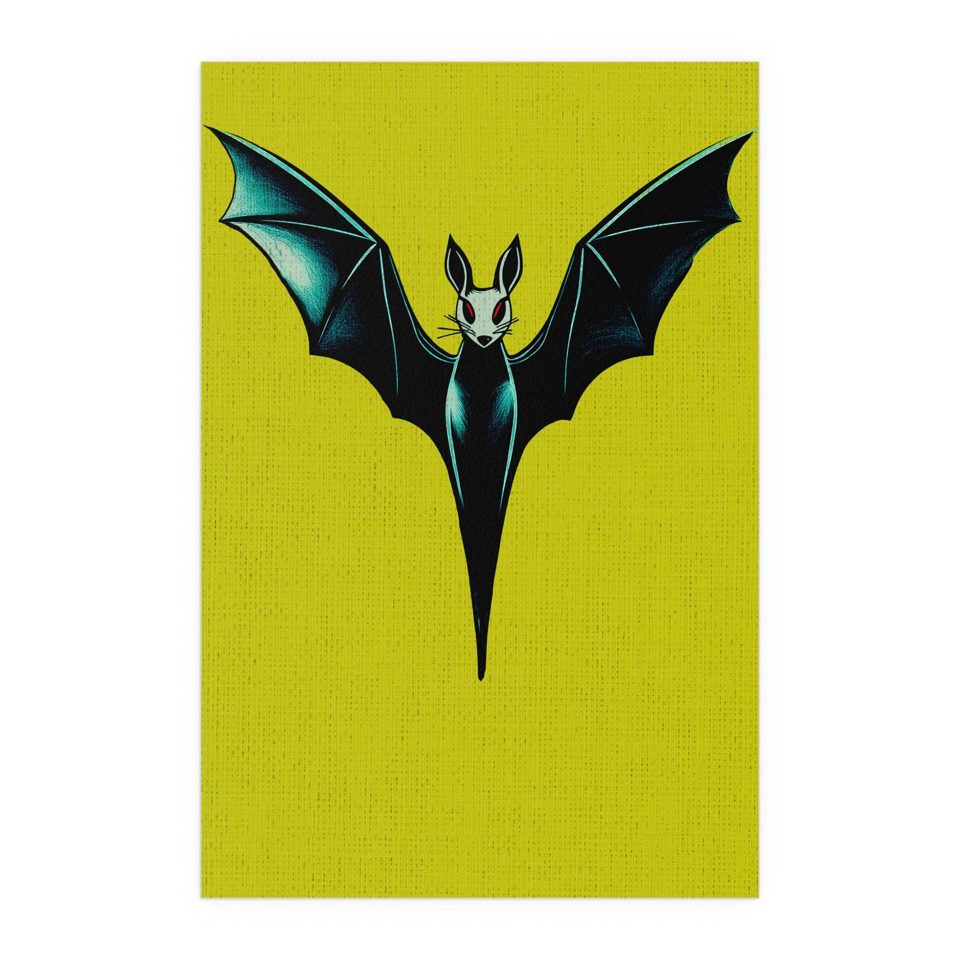 Midwest Mod Modern Blue Bat Seasonal Silk Poster, Indoor and Outdoor Decor, Seasonal Decor, Halloween, Bats