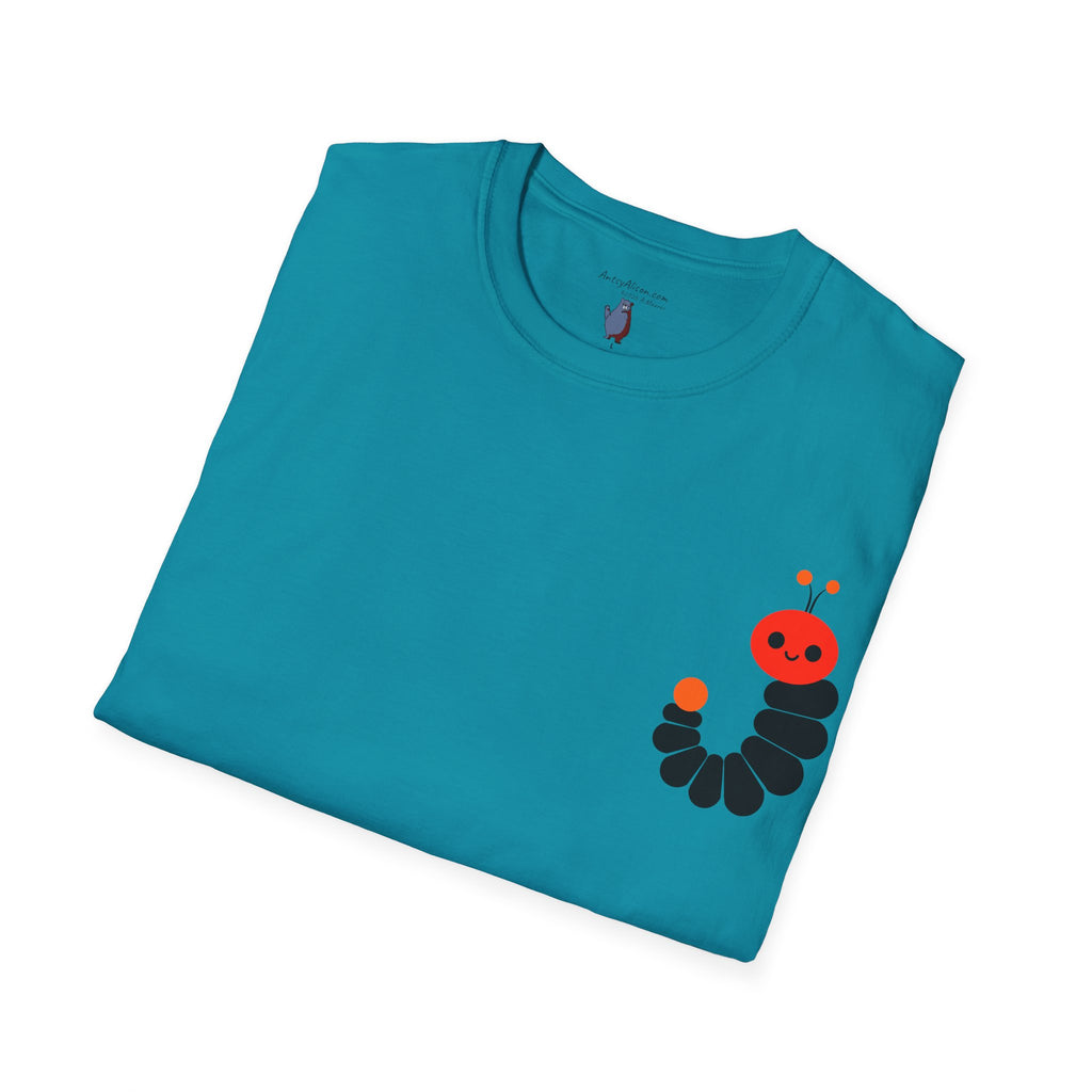 Midwest Modern Pop Icon Red and Orange Caterpillar - 100% Cotton Graphic Tee - animal lovers, insects, bugs, caterpillars, red, orange