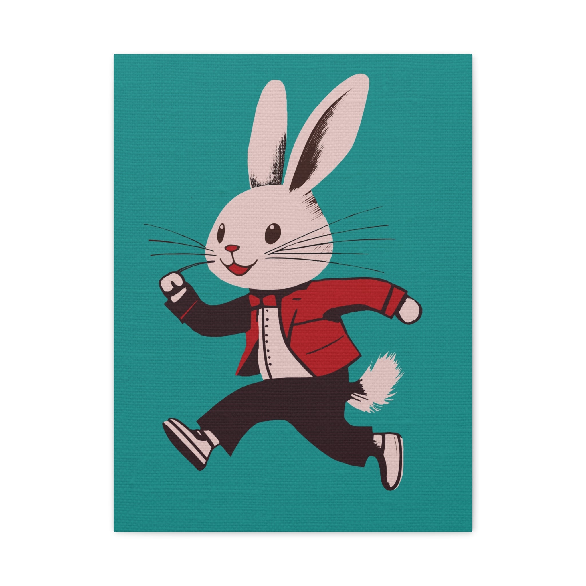Midwest Modern Pop Art Run Rabbit Run #2 Art Print - Matte Canvas, Stretched, 1.25" -  home decor, wall art, bunny, spring, easter, rabbit