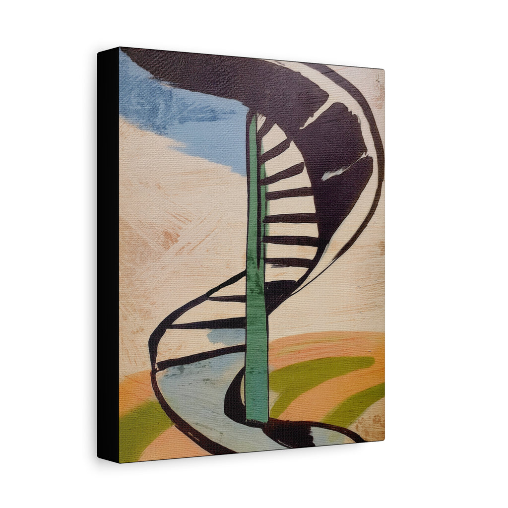 Modern Abstract Retro Playground Tornado Slide  - Matte Canvas, Stretched, 1.25"