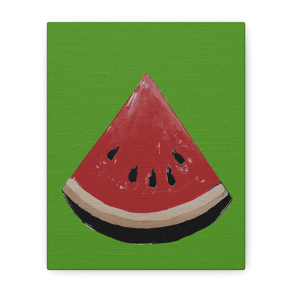 Midwest Modern Icon Pop Art Watermelon Wedge Print - Matte Canvas, Stretched, 1.25" - wall decor, fun art,  bold, fruit, watermelon