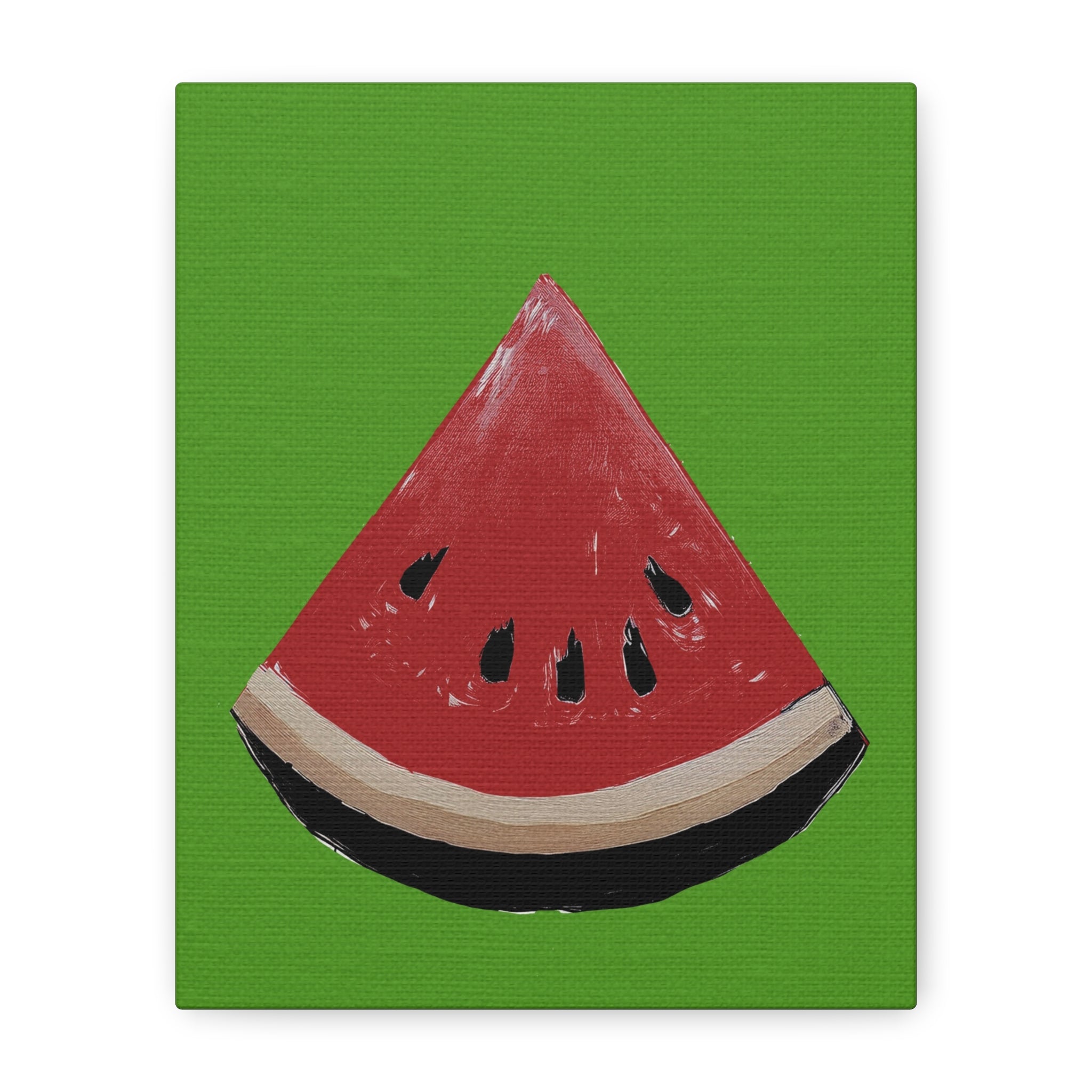 Midwest Modern Icon Pop Art Watermelon Wedge Print - Matte Canvas, Stretched, 1.25" - wall decor, fun art,  bold, fruit, watermelon