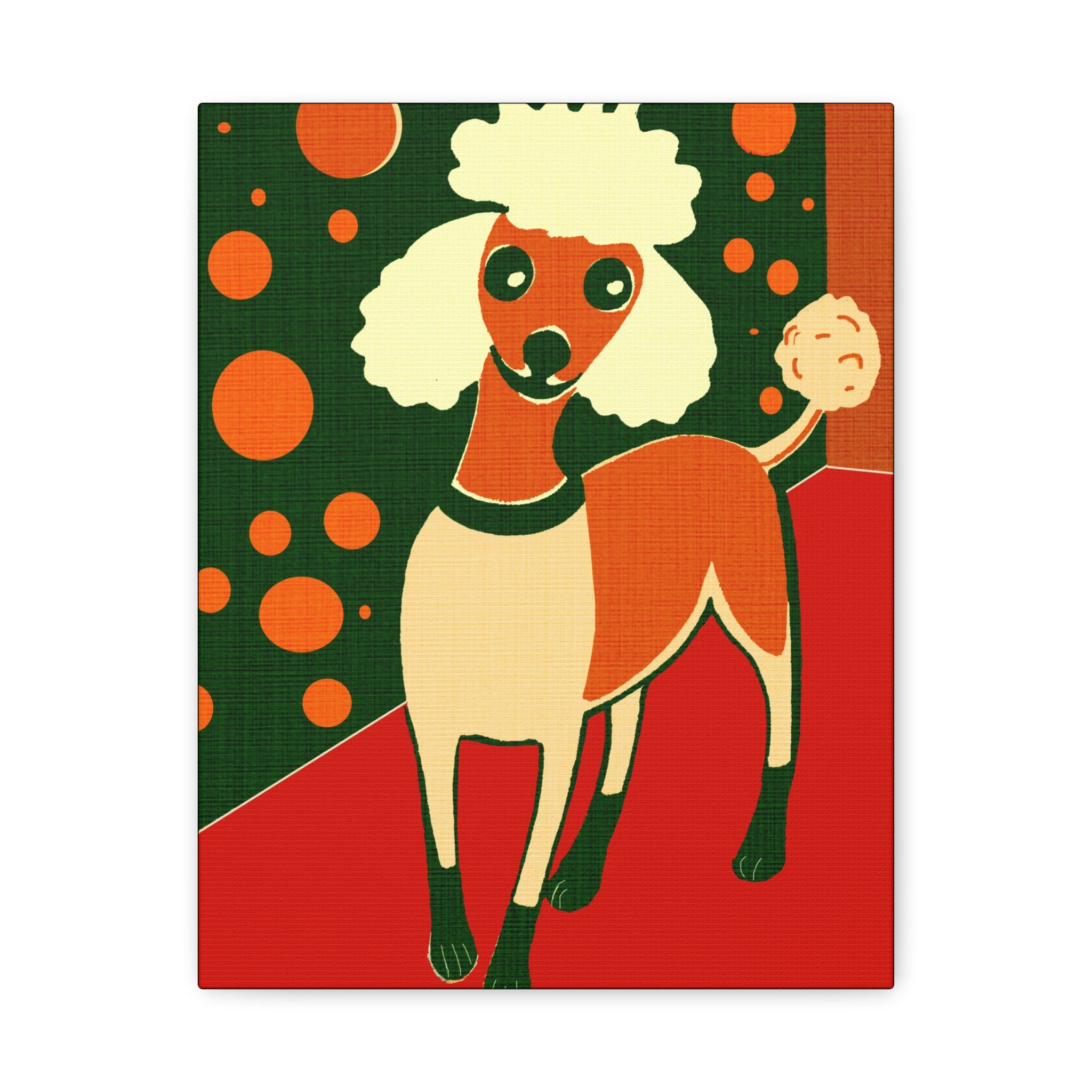 Midwest Modern Silly Poodle Print - Matte Canvas, Stretched, 1.25"